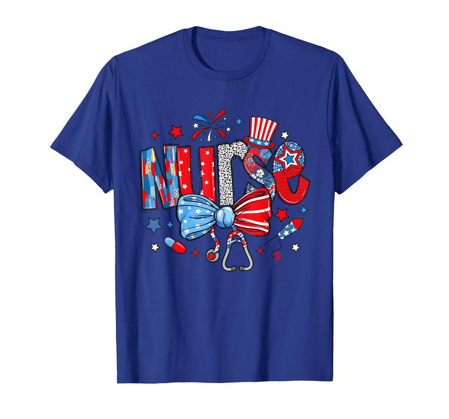 4th of July Nurse American Flag Fourth Of July Nurse T-Shirt