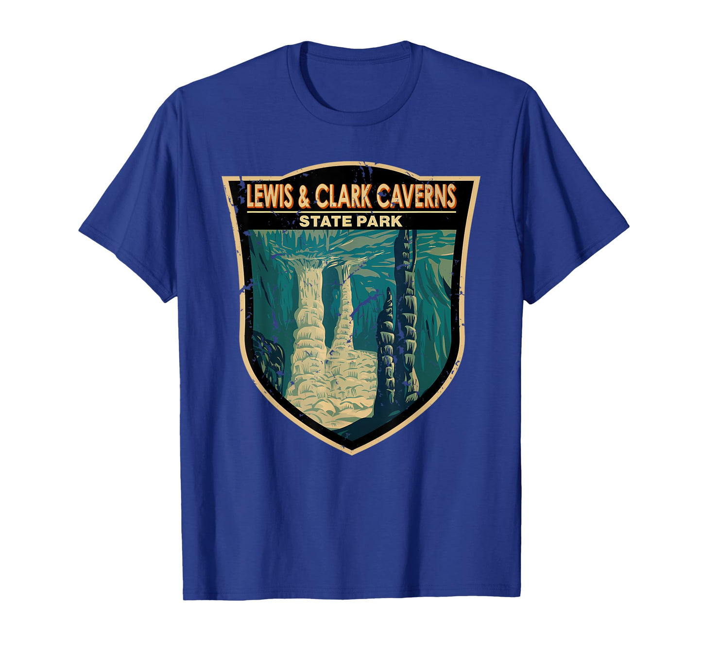 Vintage Lewis And Clark Caverns State Park Montana Badge T-Shirt