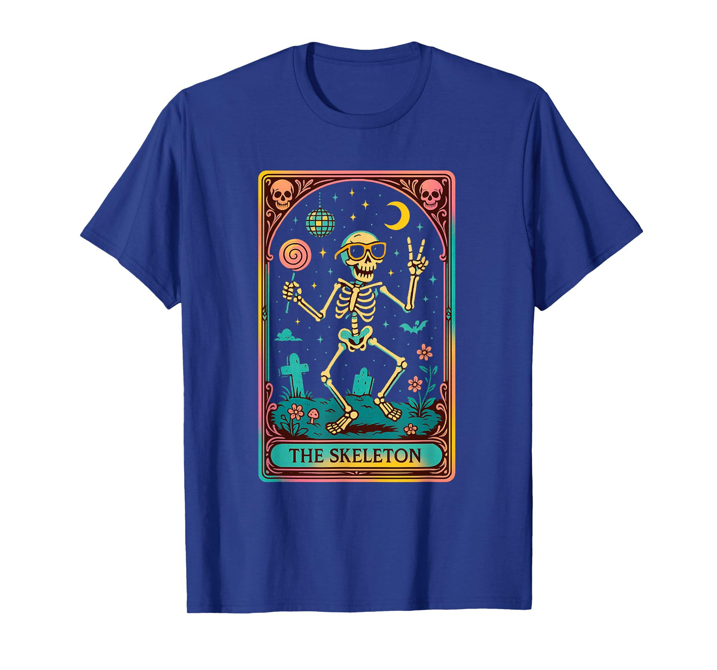 The Skeleton Tarot Card Retro Halloween Witchy Goth T-Shirt