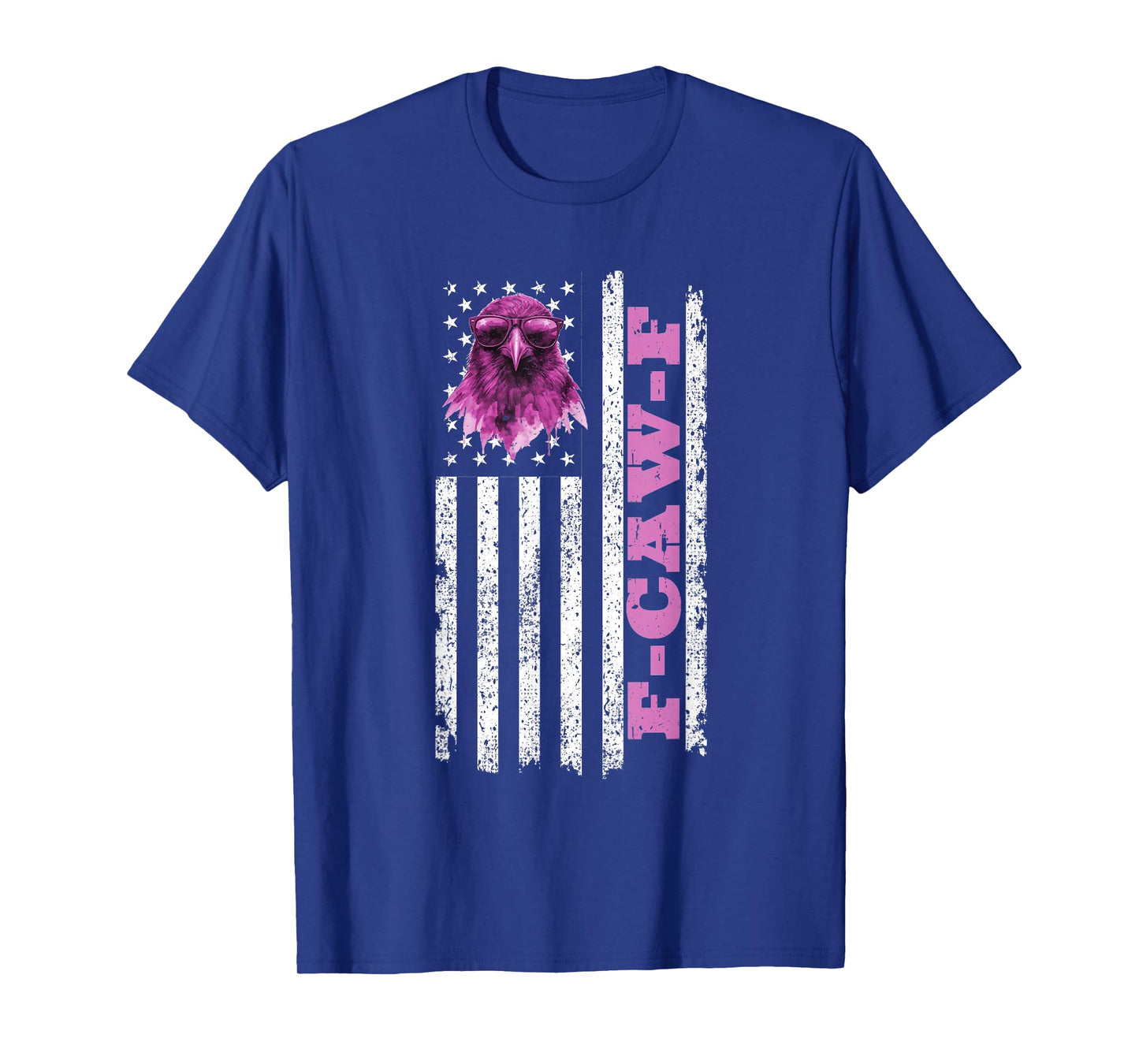 F-Caw-F Funny Retro Crow Raven Meme American Flag Men Women T-Shirt