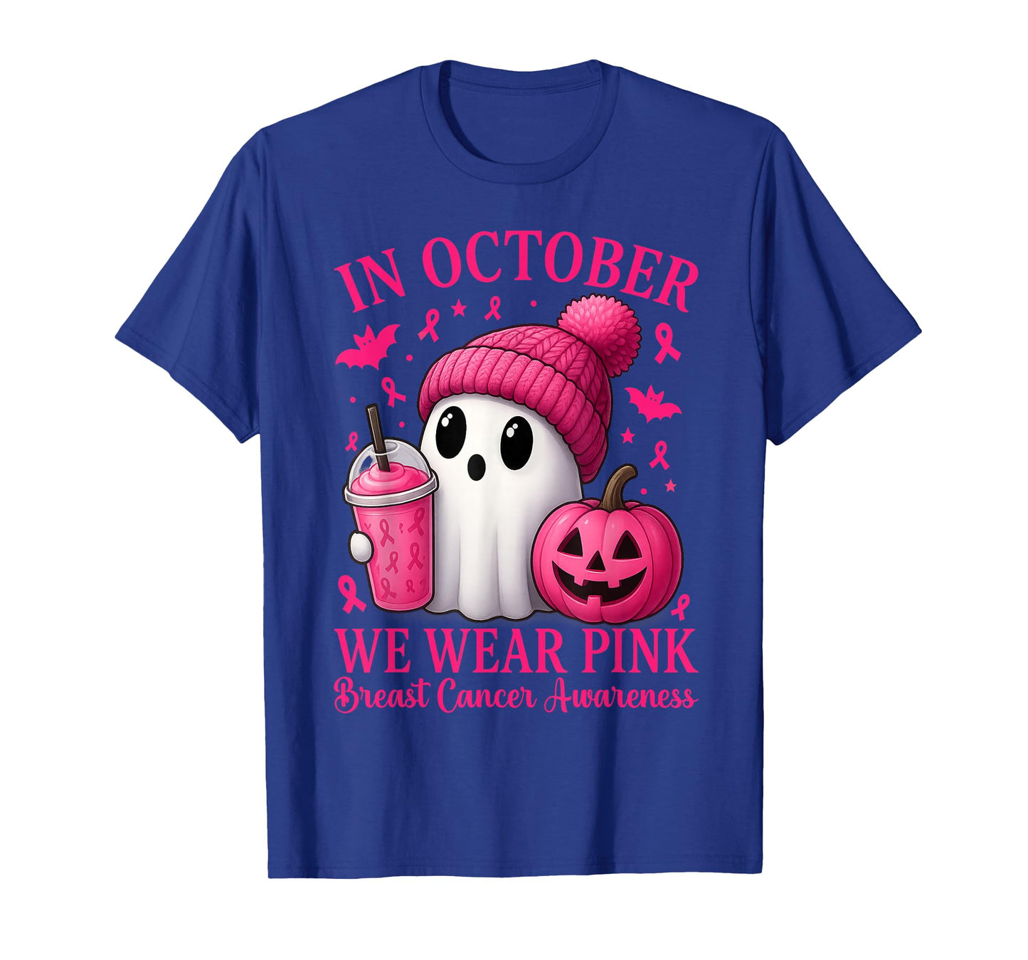 Breast Cancer Halloween Women in October We Wear Pink T-Shirt