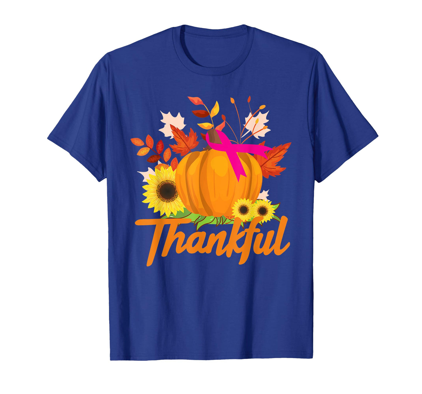 Breast Cancer Survivor Shirt Thankful Pink Ribbon Sunflower T-Shirt