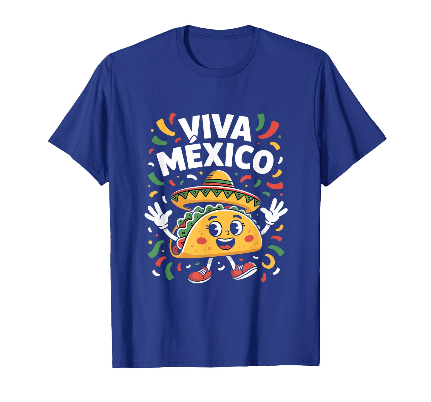 Viva Mexico Taco Sombrero Fiesta Confetti T-Shirt