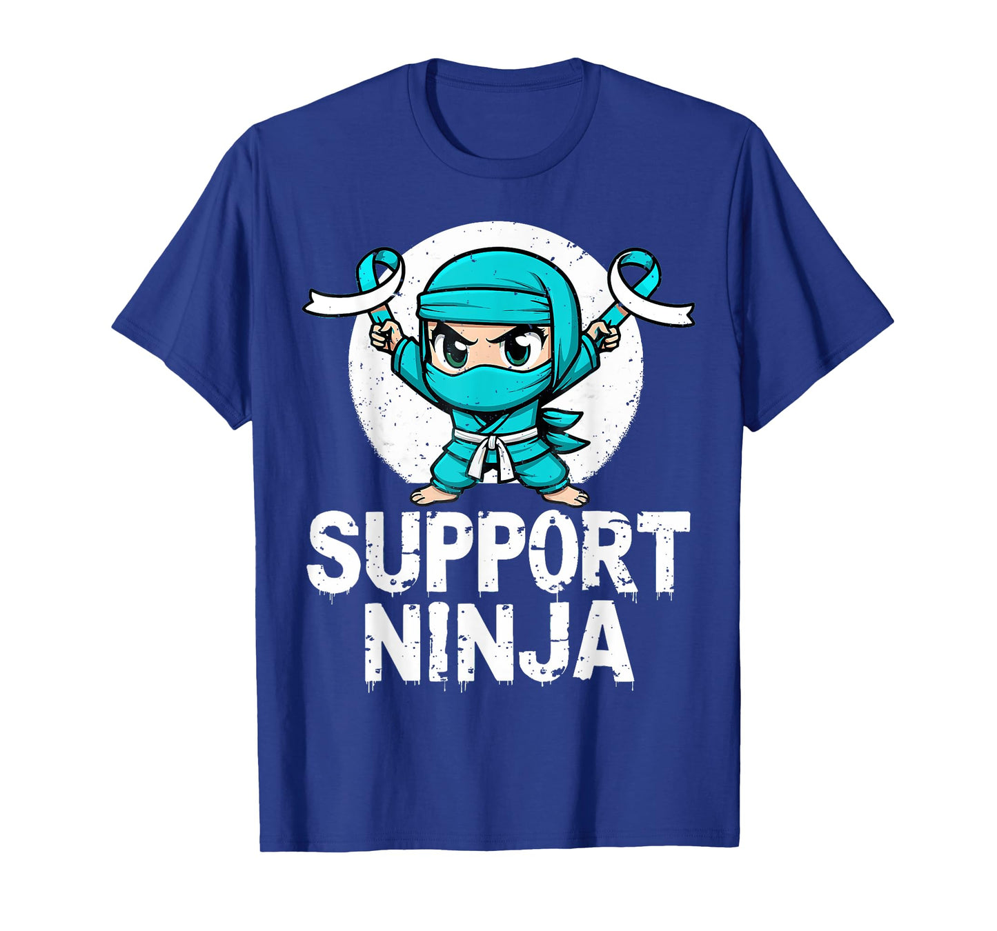 Support Ninja Teal Ribbon Cervical Cancer Awareness T-Shirt