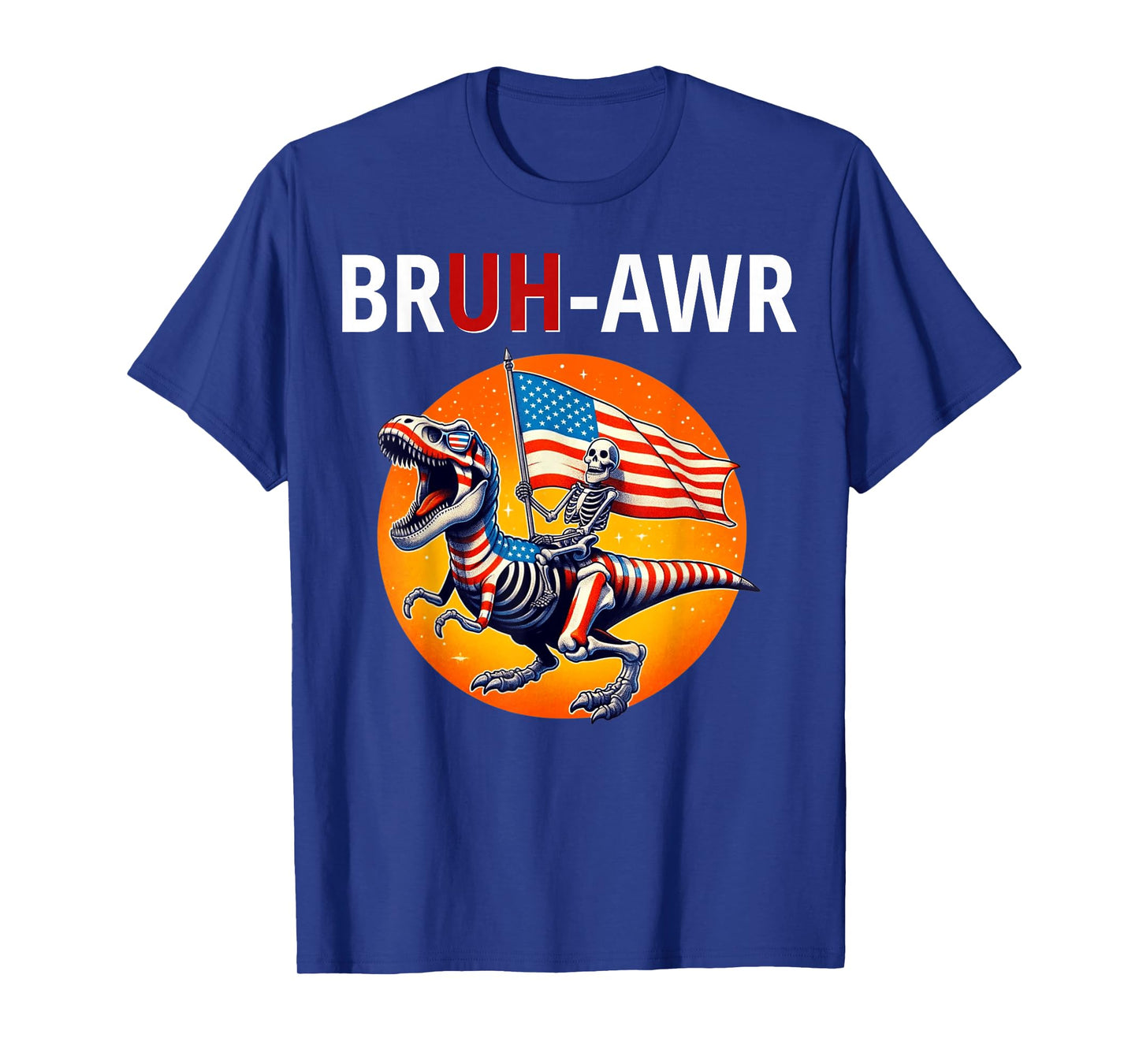 Bruh T Rex Meme Dinosaur, USA, Skeleton, America T-Shirt