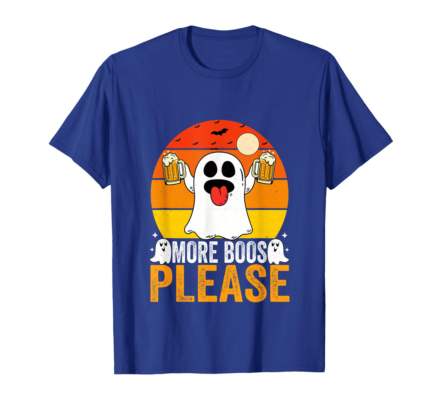 More Boos Please Ghost Beer Retro Halloween Drinking Men T-Shirt