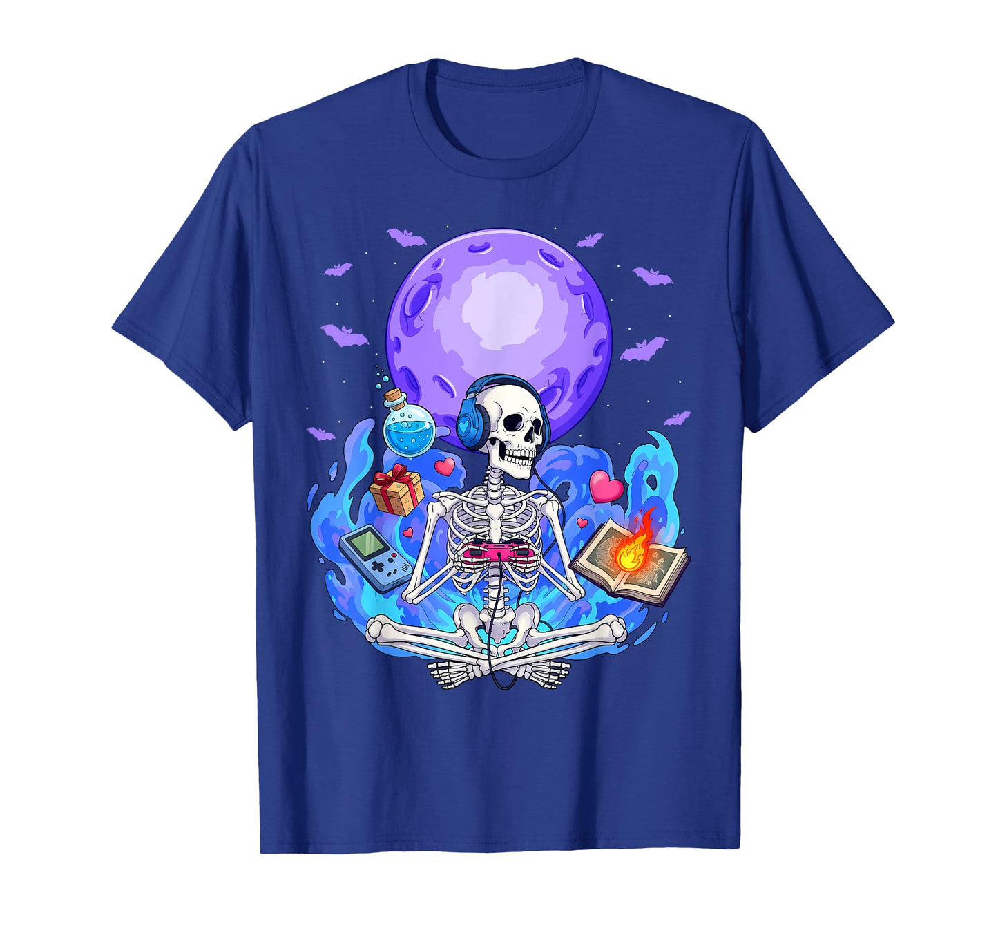Video Game Lover Gaming Gamer Skeleton Halloween T-Shirt