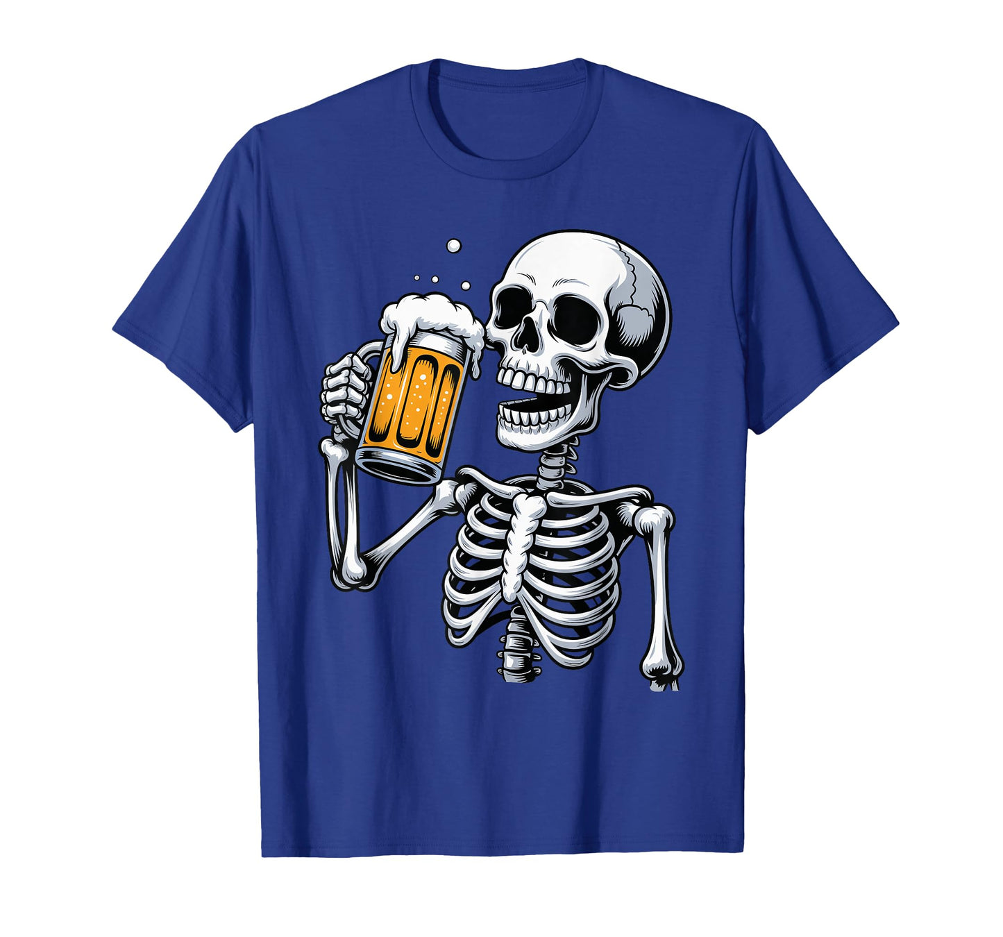 Halloween Creepy Skeleton Drinking Beer Funny Spooky Season T-Shirt