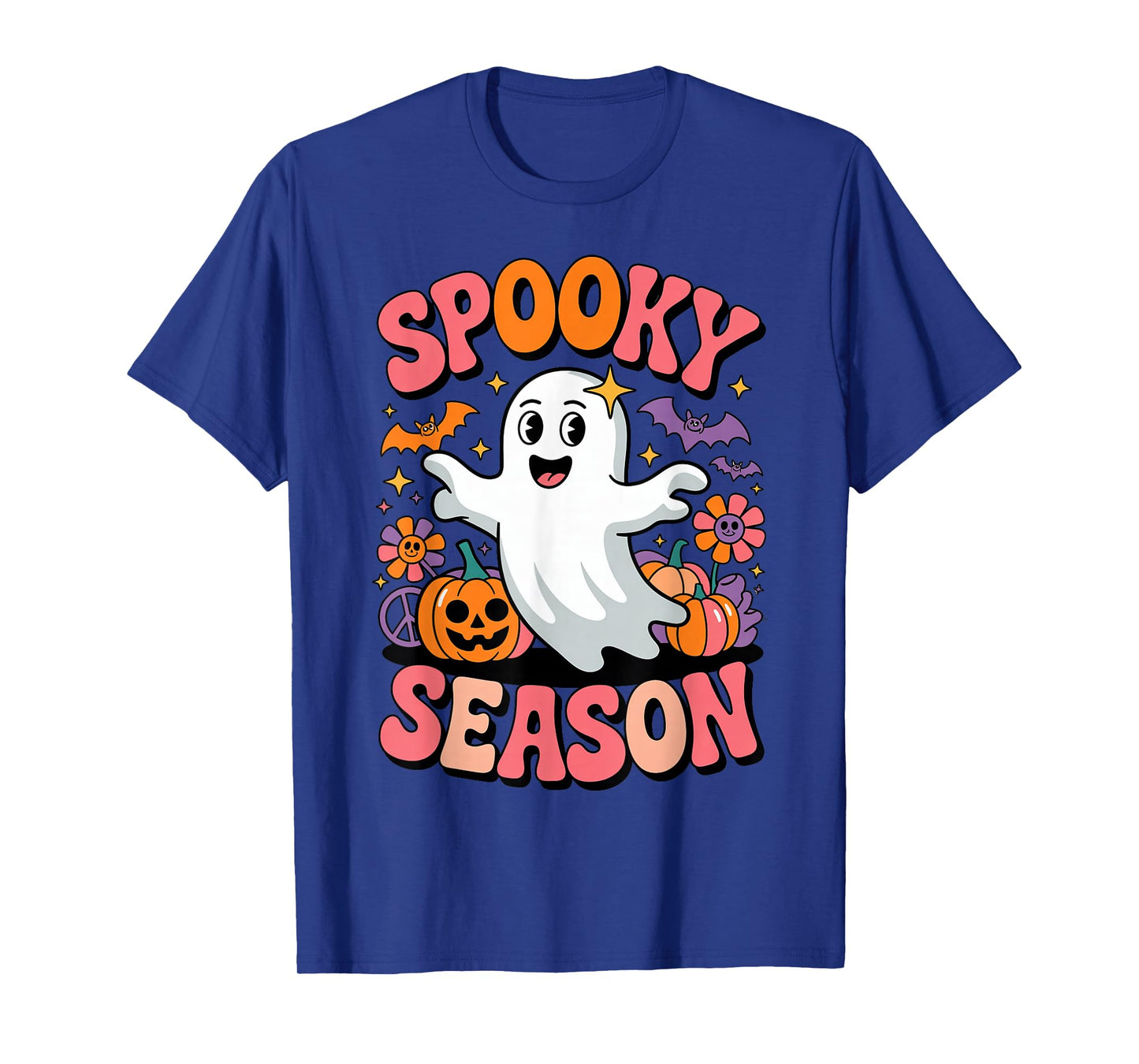 Spooky Season Cute Ghost Pumpkins Jack-o-Lantern Halloween T-Shirt