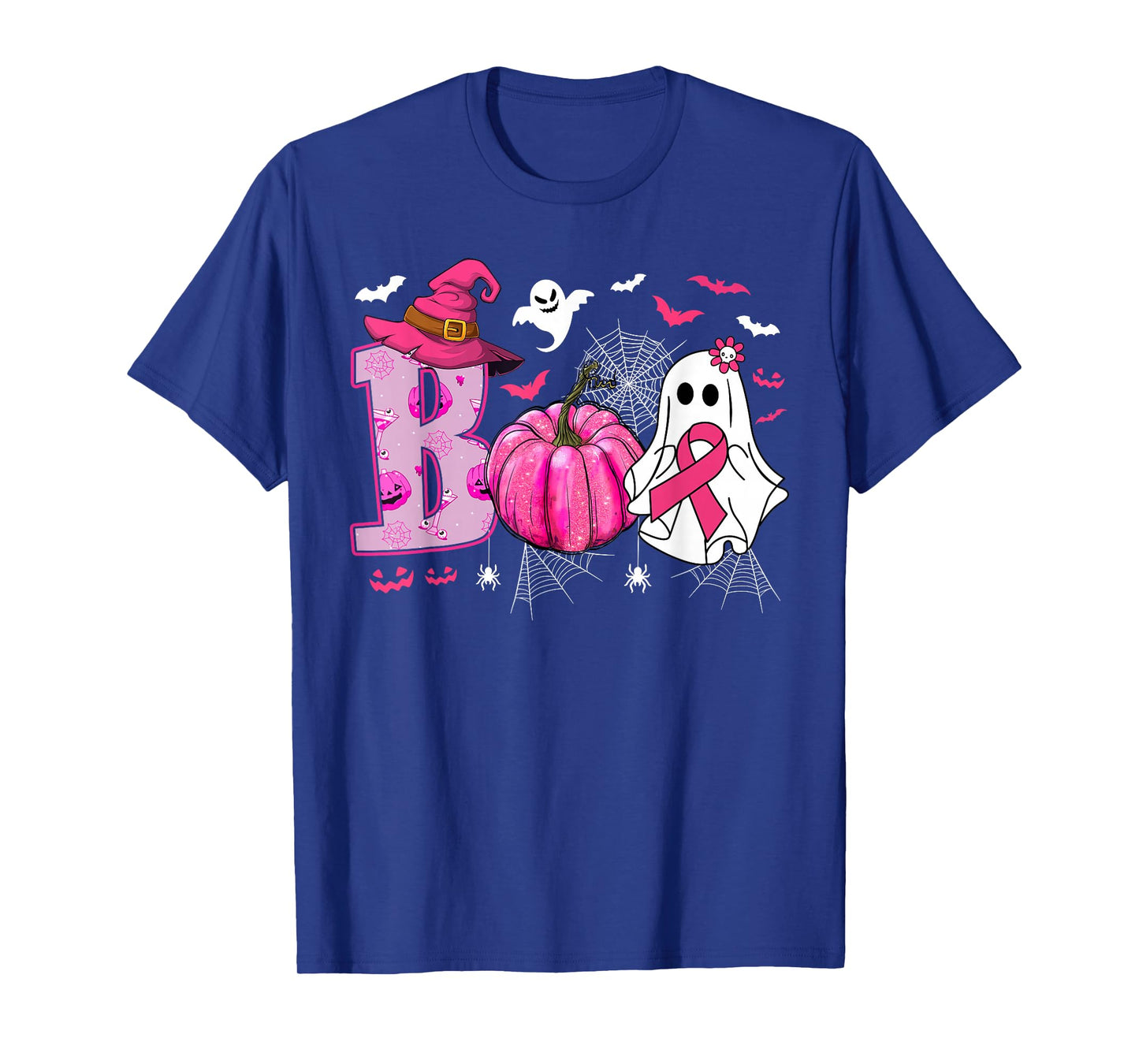 Breast Cancer Awareness Boo Ghost Halloween Women Kids T-Shirt