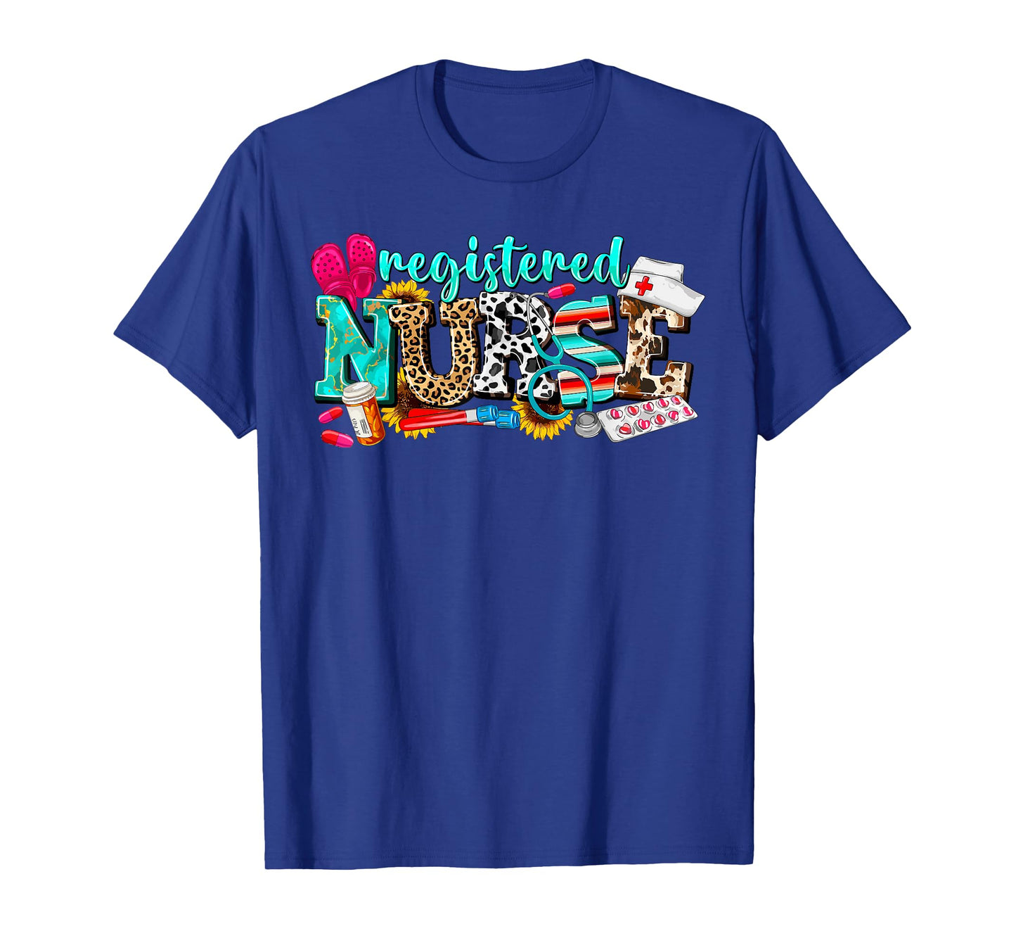 RN Nurse Leopard Print Registered Nurse Nursing School Women T-Shirt