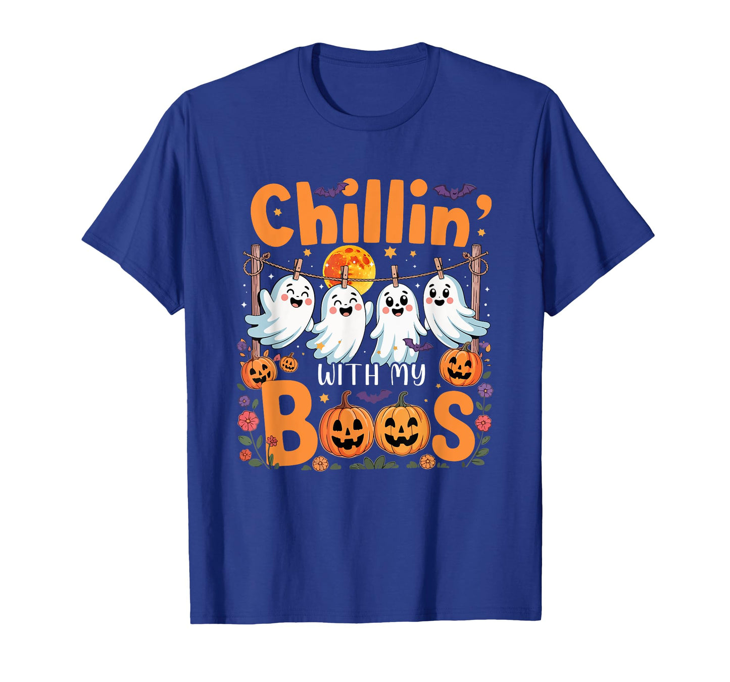 Chillin' with My Boos Halloween Funny Boos Carved Pumpkins T-Shirt
