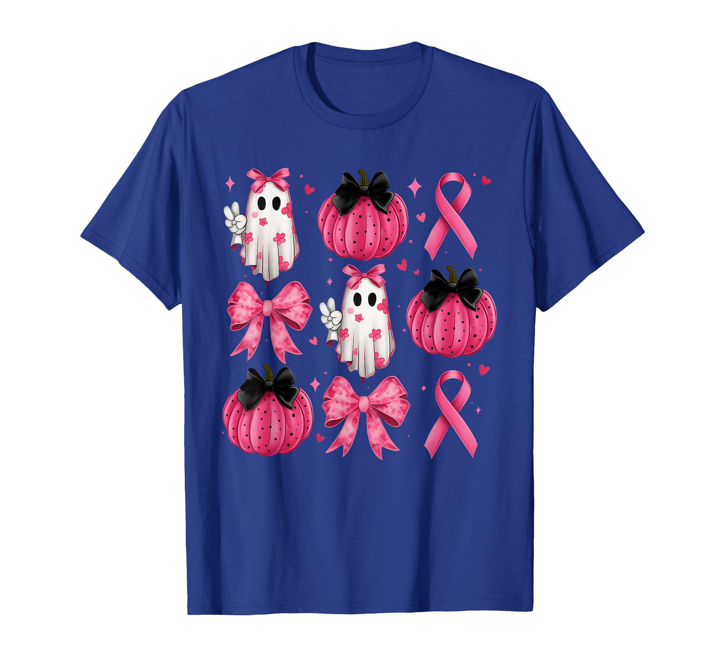 Breast Cancer Awareness Pink Pumpkin Ghost Women Men Kids T-Shirt