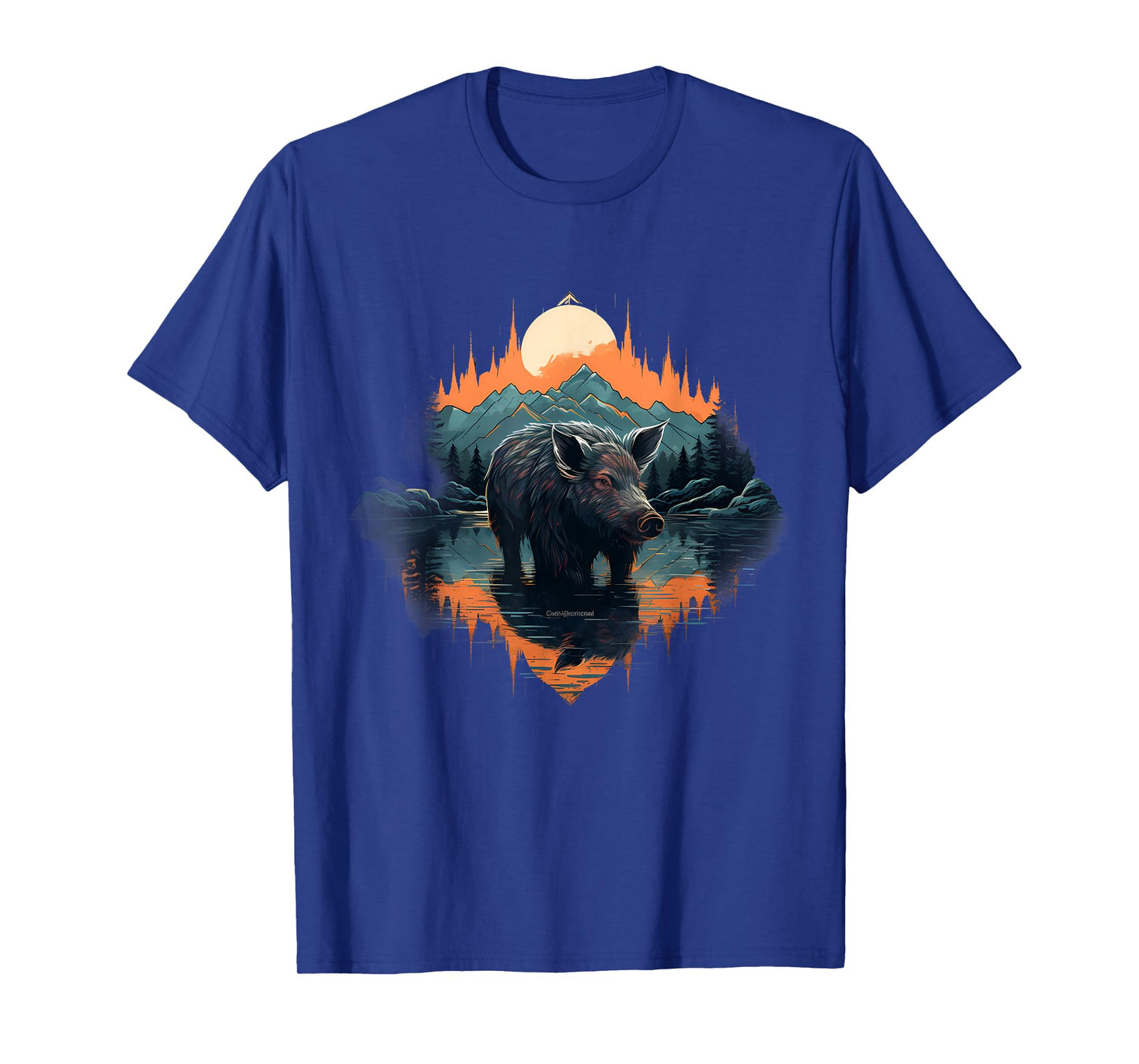 Wild Boar Colorful Landscape Nature Forest Animal Lovers T-Shirt