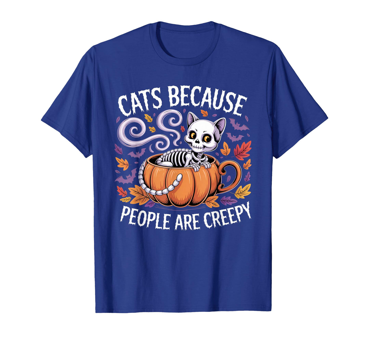 Cats Because People are Creepy Ghost Halloween Cat Mom Kids T-Shirt