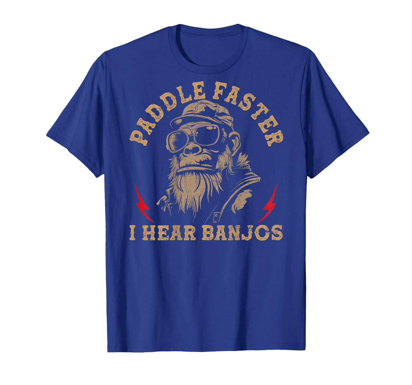 Paddle Faster I Hear Banjos Funny Monkey (On Back) T-Shirt