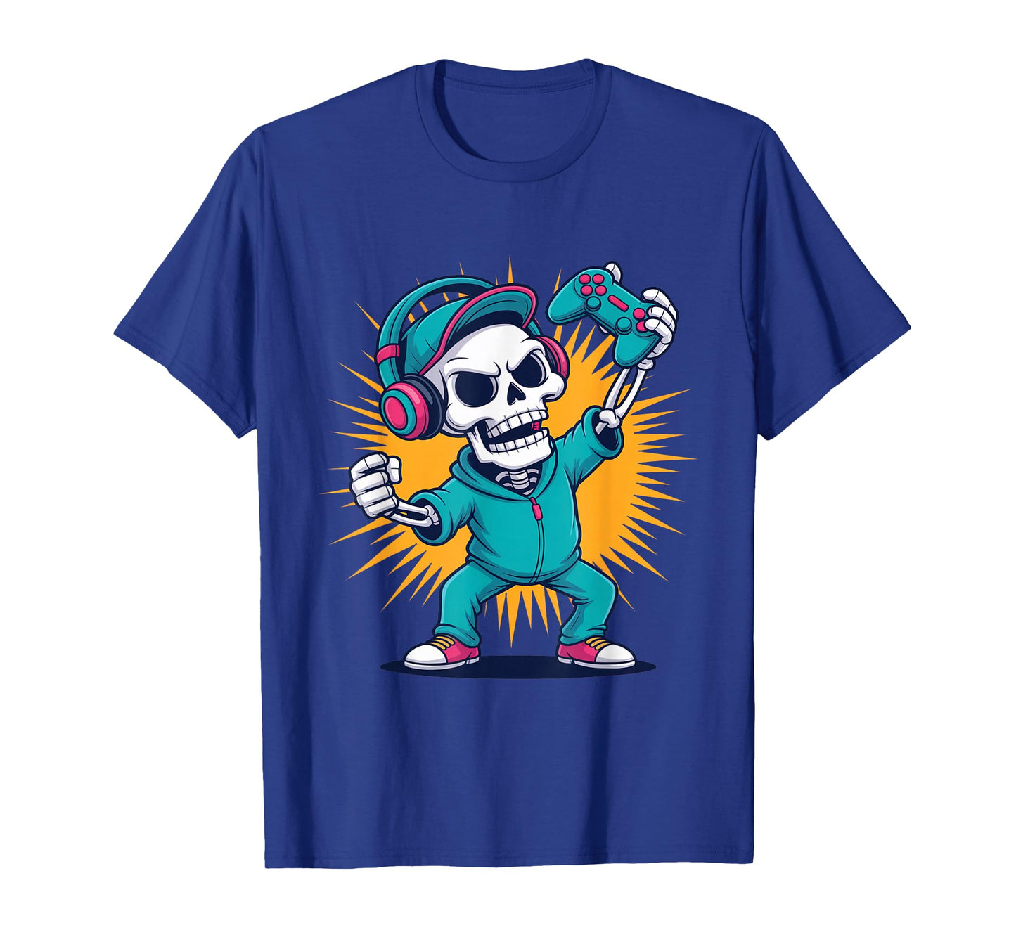 Funny Halloween Skeleton Gamer T-Shirt