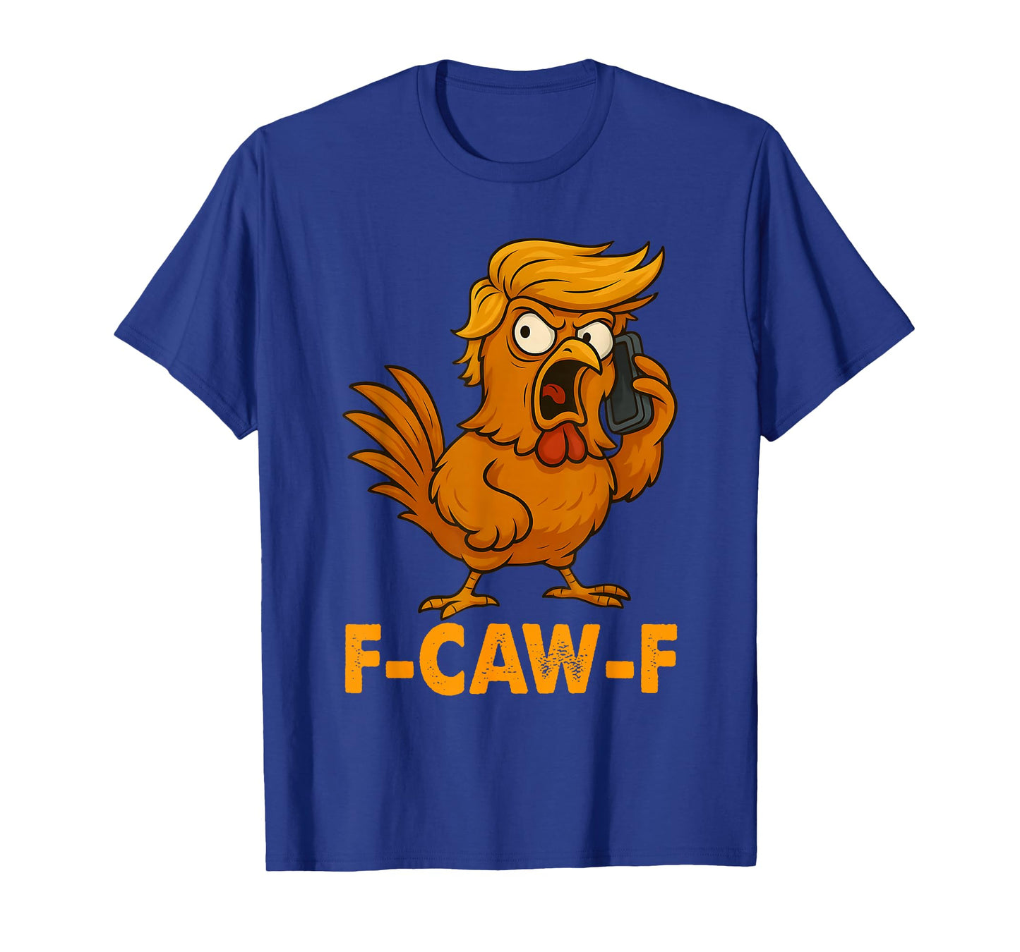 Funny F-CAW-F Turkey with Crazy Hair Thanksgiving Humor Art T-Shirt