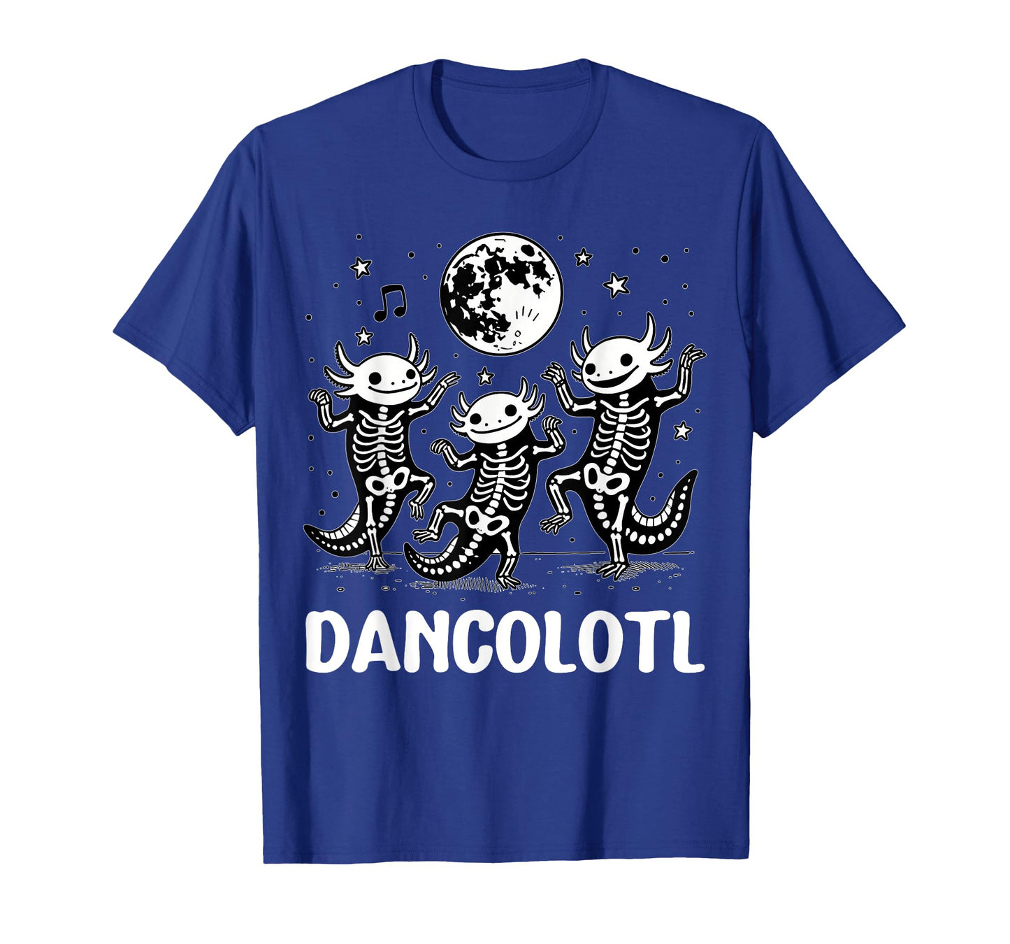 Funny Axolotl Dance Skeleton Halloween Dancolotl Moon Lover T-Shirt