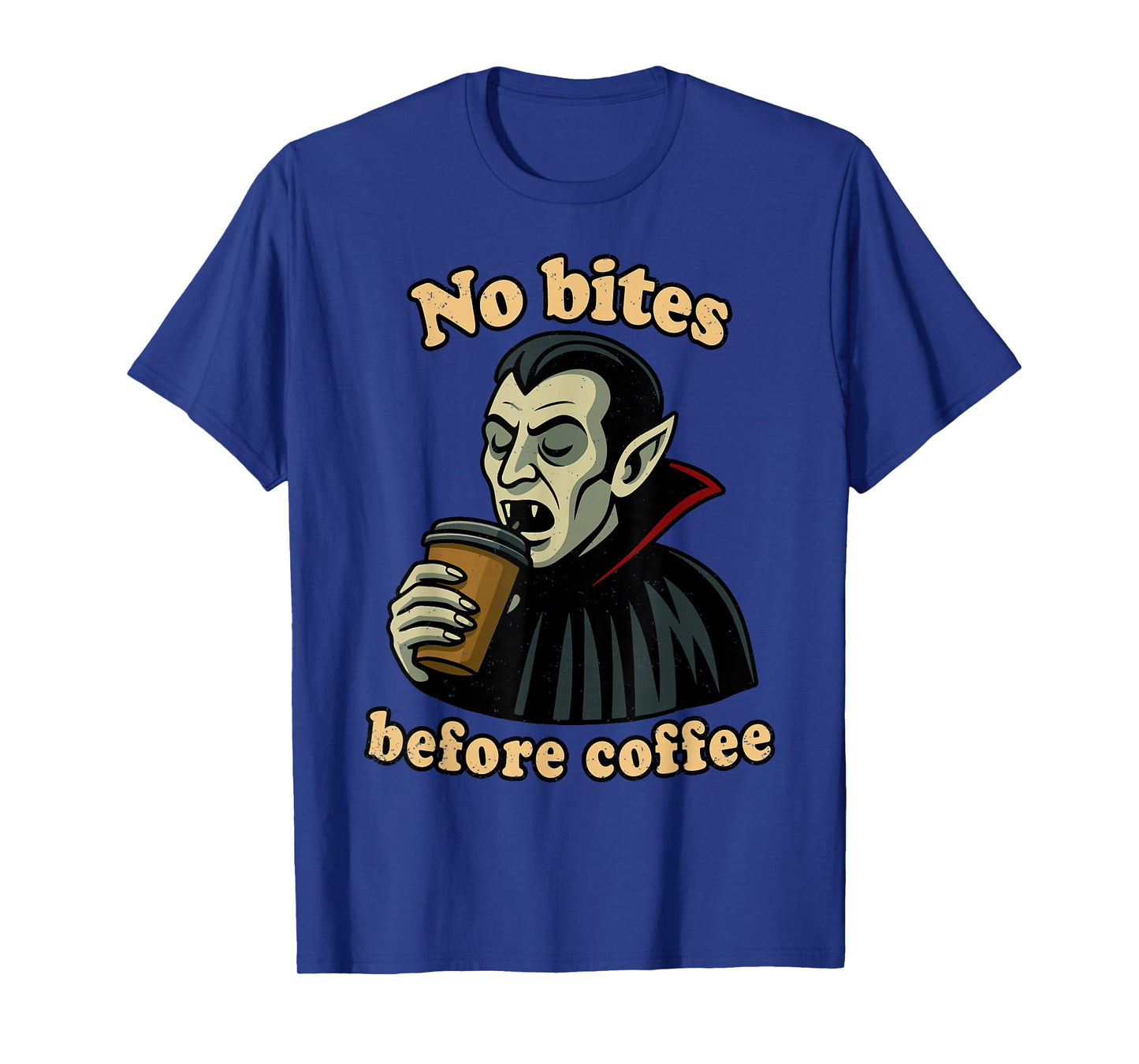 No Bites Before Coffee Halloween Funny Vampire Caffeine T-Shirt