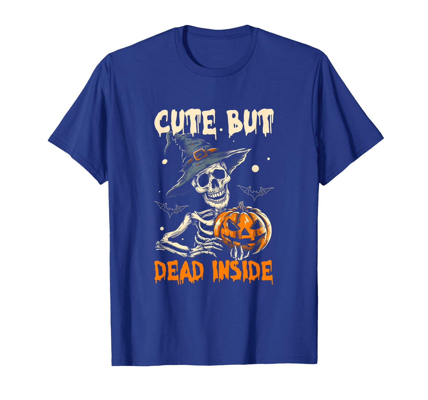 Cute But Dead-Inside Spooky Skeleton Halloween Design Bats T-Shirt