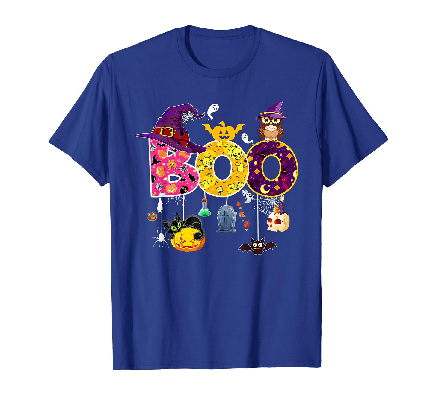 Boo Creepy Owl Pumpkin Ghost Spider Funny Halloween Costume T-Shirt