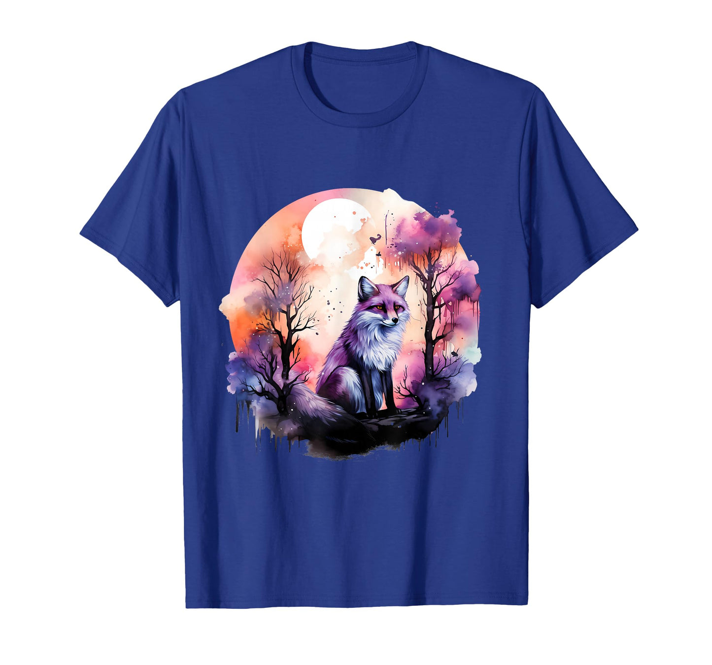 Fox Colorful Forest Nature Animal Lovers Wildlife Artwork T-Shirt