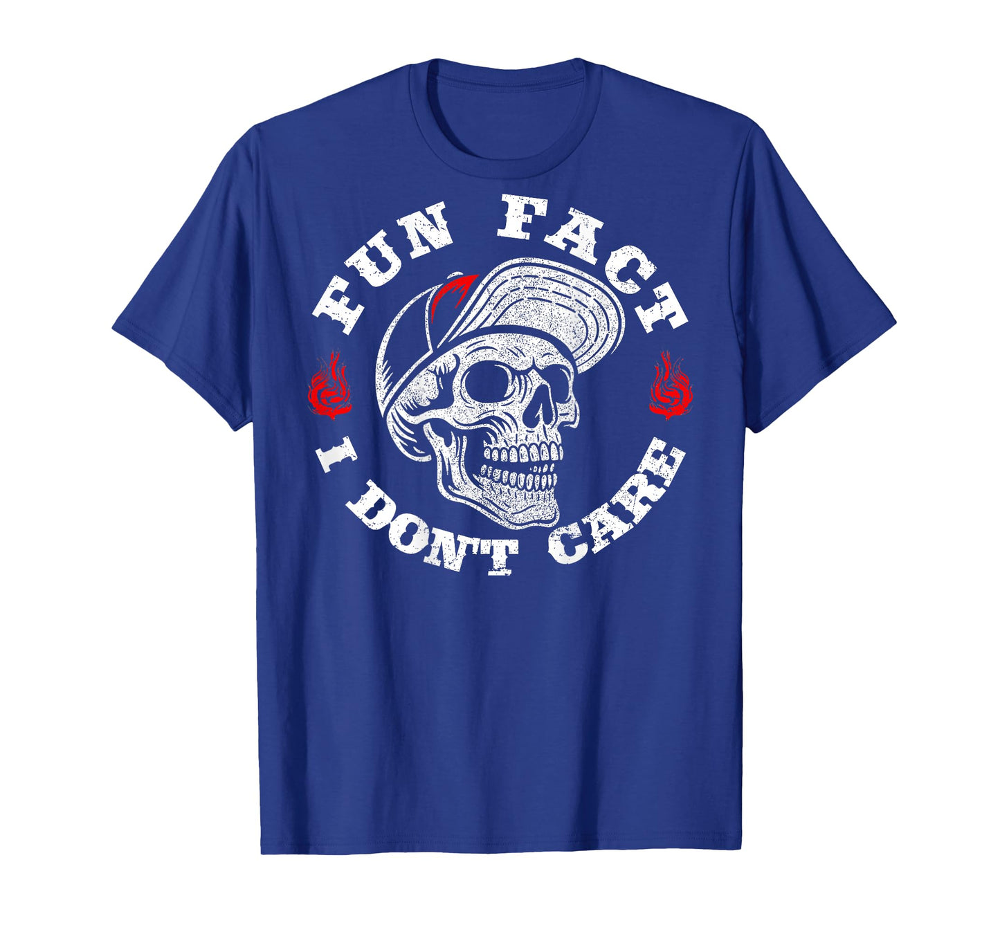 (ON Back) Fun Fact I Don't Care Funny Skeleton Saying Quote T-Shirt
