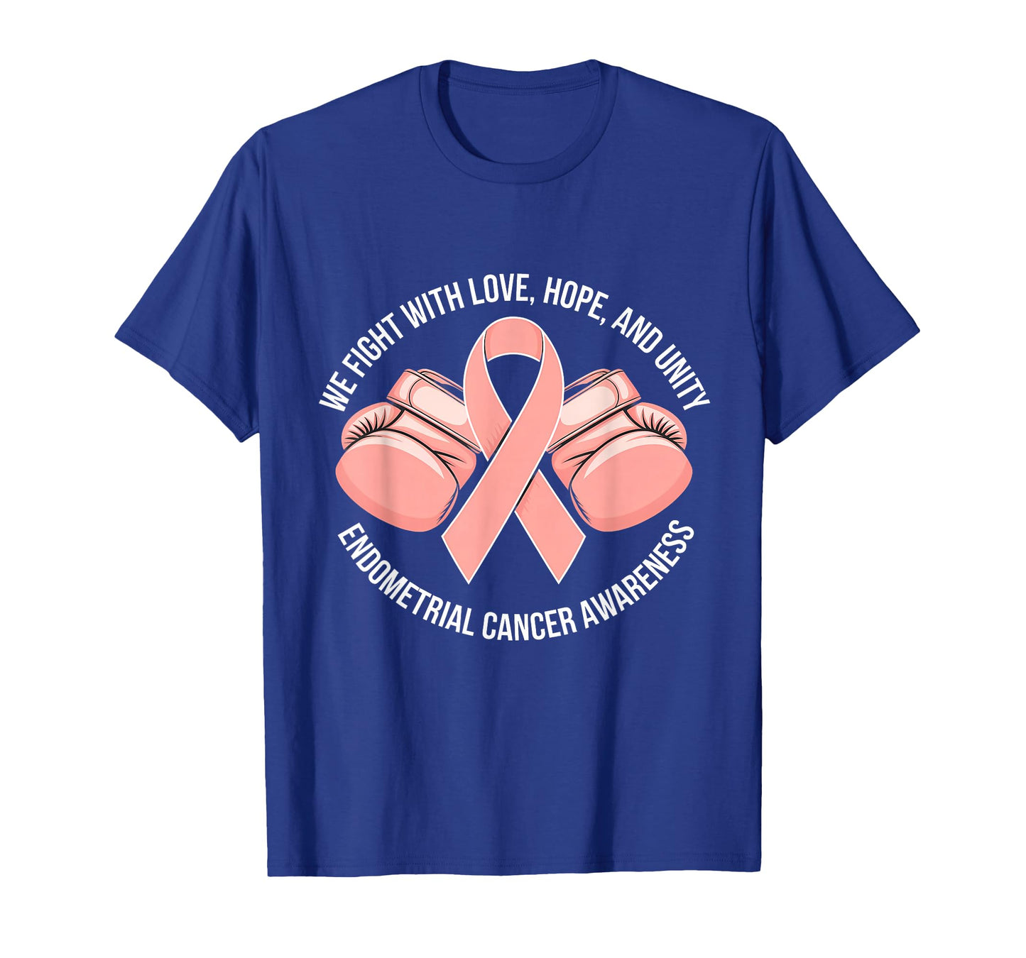 Endometrial Cancer Awareness Peach Ribbon T-Shirt