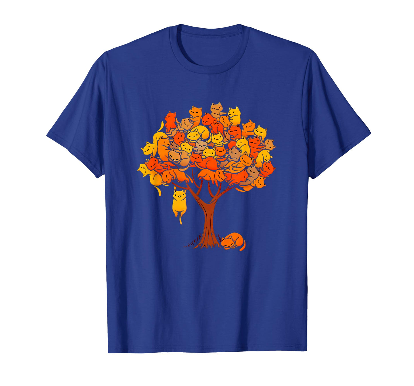 Cats And Tree Black Women's Cotton 100% T-Shirt