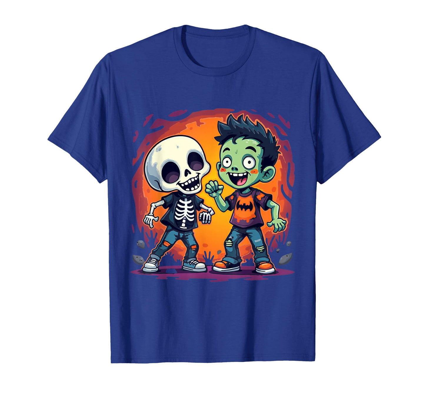 Dabbing Halloween Boys Skeleton Zombie Hallows eve Day T-Shirt