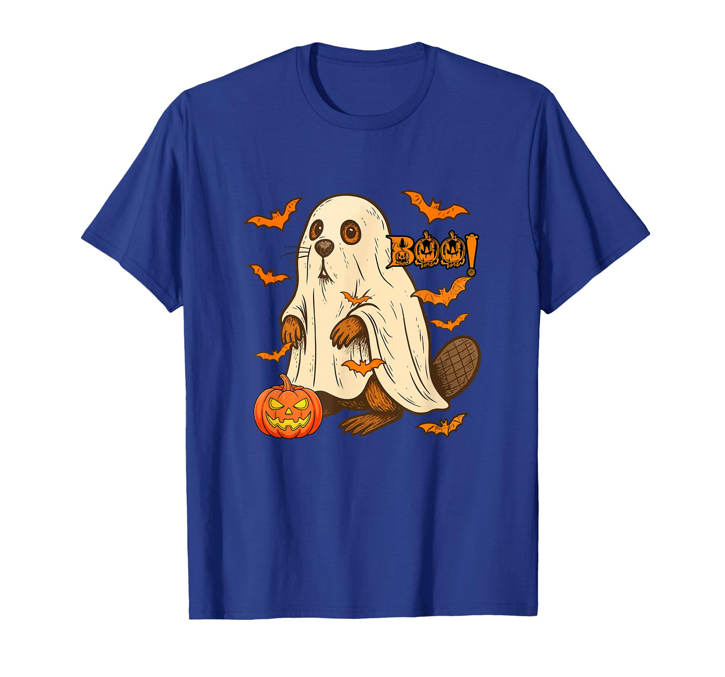 Boo Halloween Beaver Cosplay Ghost Costume Animal Lover T-Shirt
