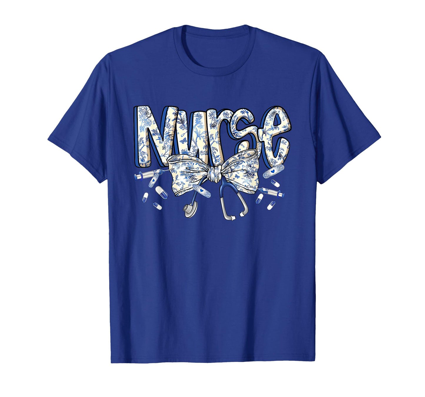 Nurse Coquette Bow Blue Stethoscope Nursing Medical Doctor T-Shirt