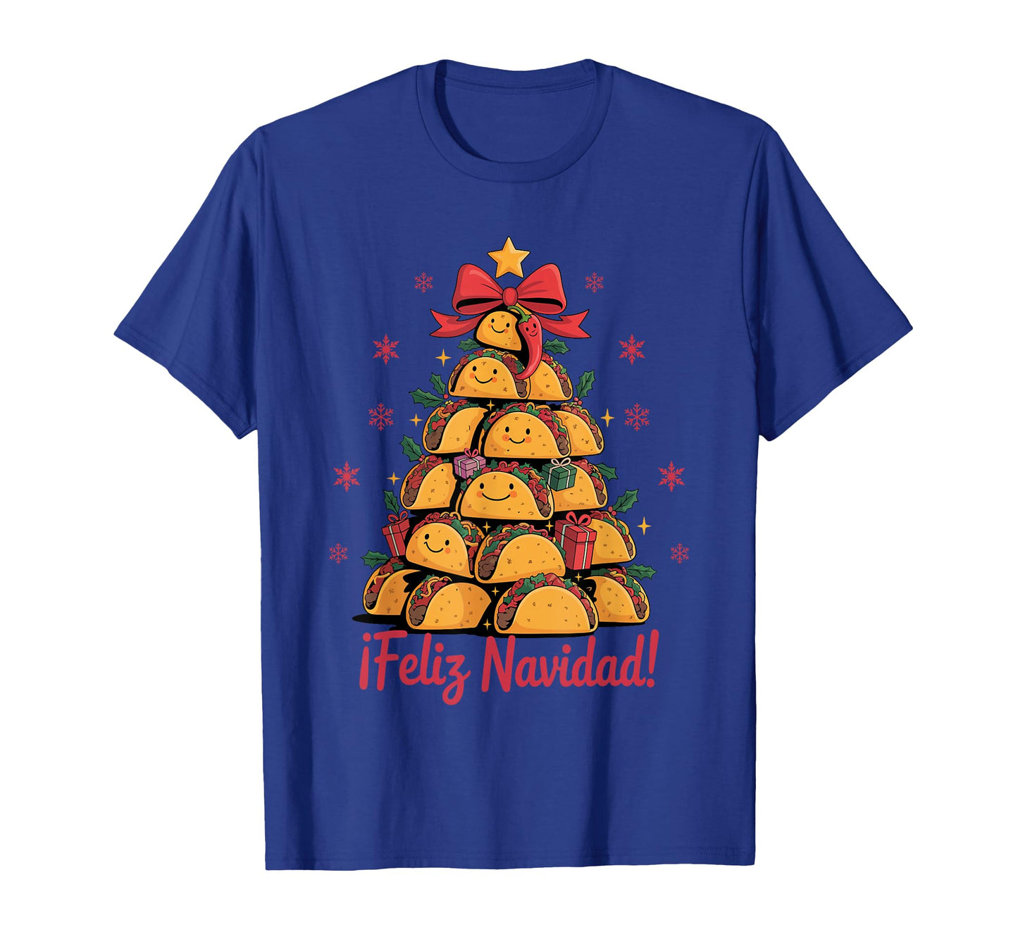 Merry Christmas Tacos Tree Feliz Navidad Mexican Food Lovers T-Shirt