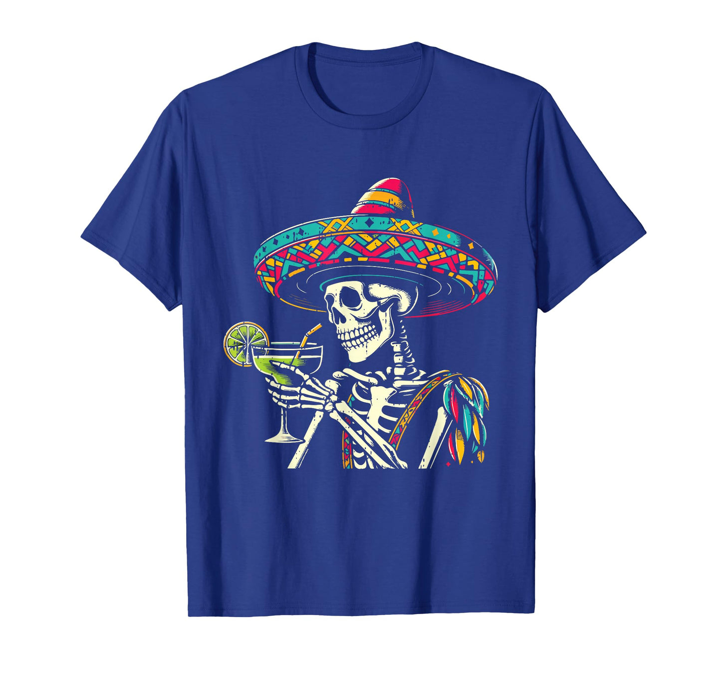 Mexican Skeleton Sombrero Cinco De Mayo Mexican Fiesta Party T-Shirt
