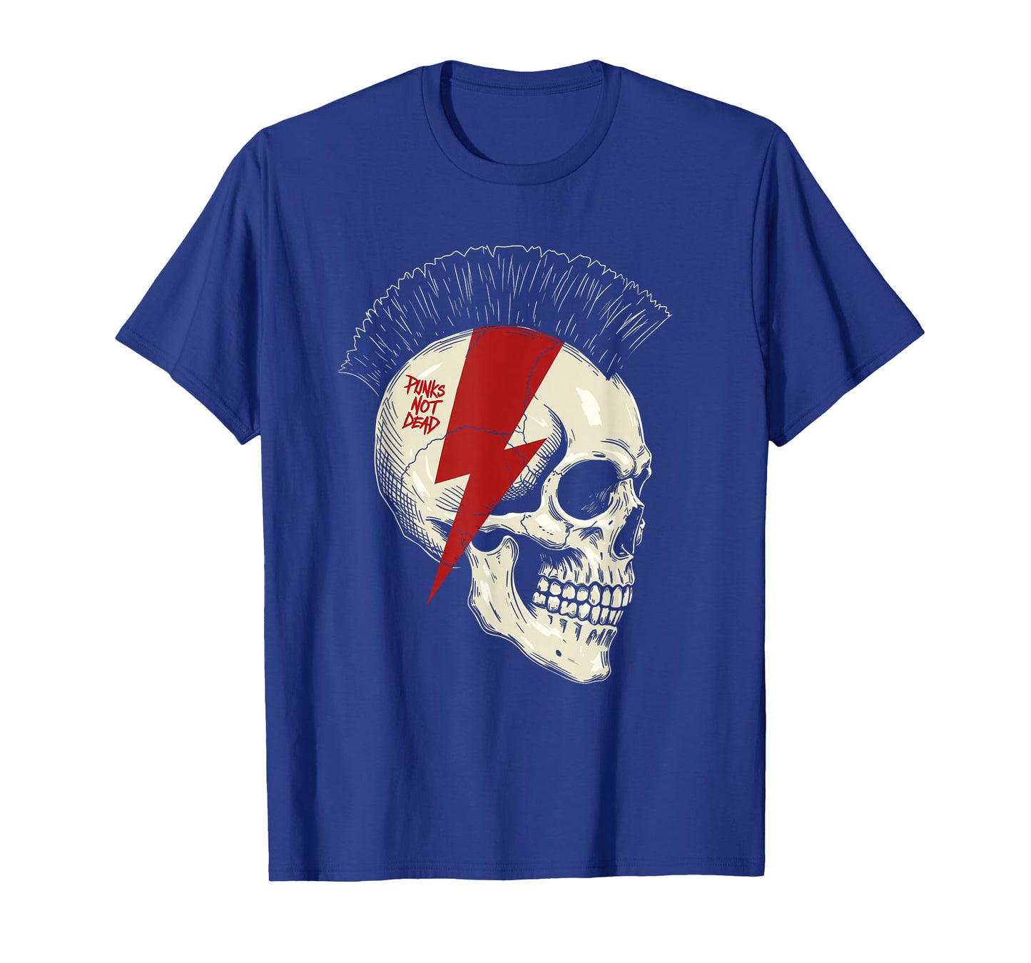 Skull Punk Mohawk Rock Metal Skeleton Musician Concert T-Shirt