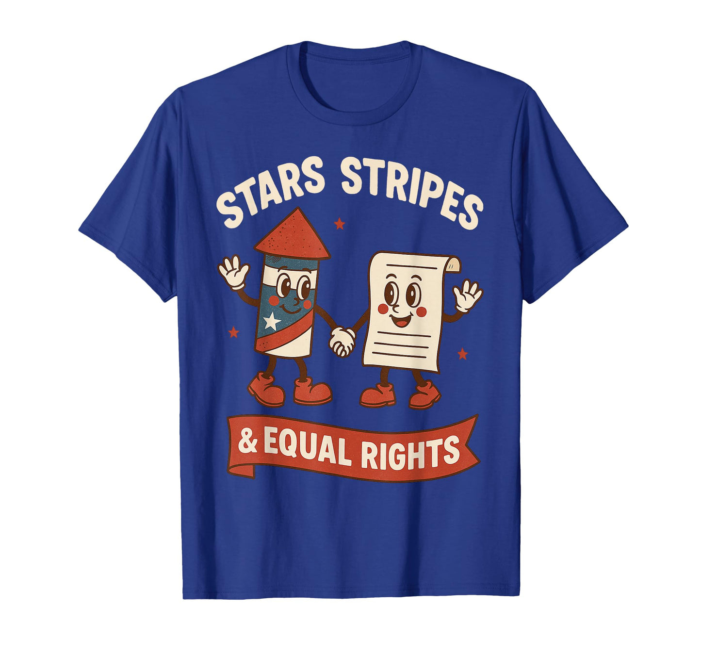 Stars Stripes Equal Rights Vintage 4th of July USA Freedom T-Shirt