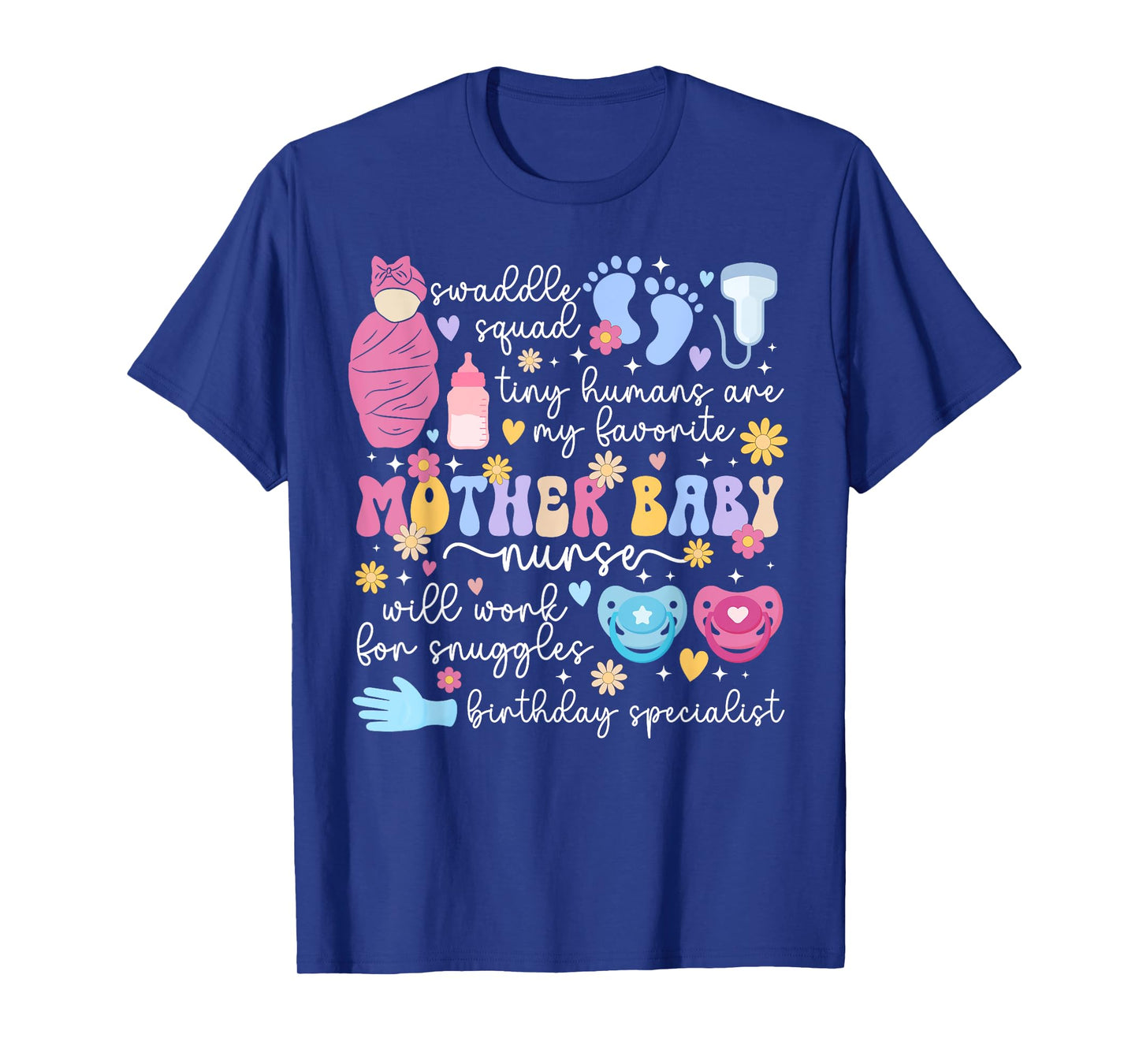 Mother Baby Nurse Groovy Postpartum Nurse Mom Baby Nurse T-Shirt
