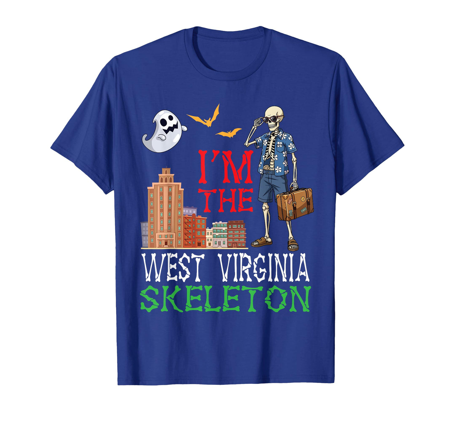 I'm The West Virginia Skeleton Cowboy Halloween Desert Ghost T-Shirt