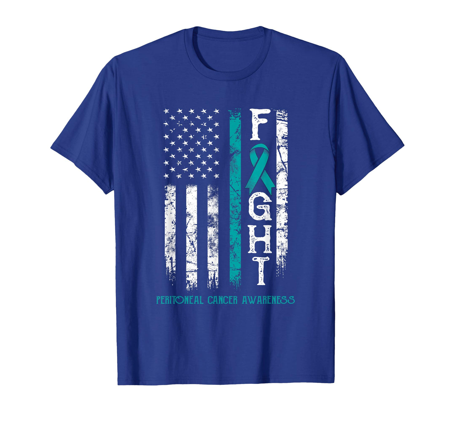 Peritoneal Cancer Warrior US Flag T-Shirt