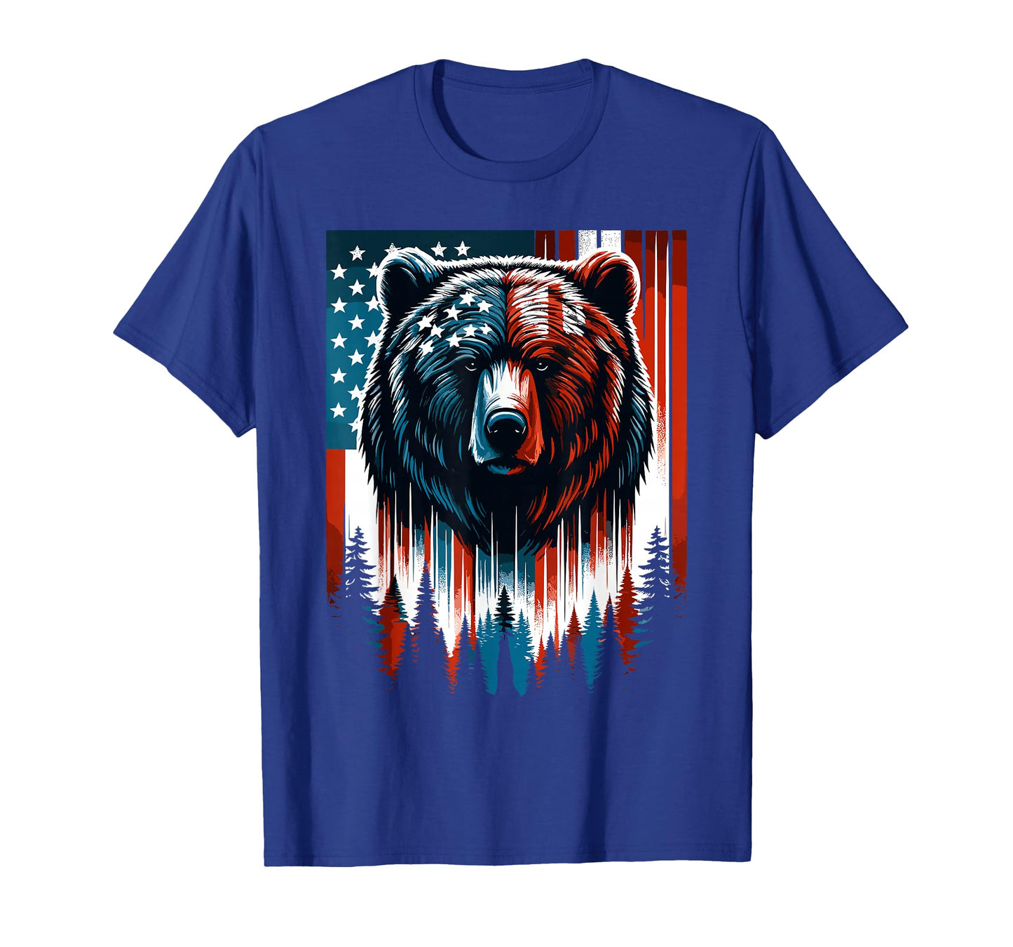 Bear American Flag Shirt Wildlife 4th of July Patriotic T-Shirt