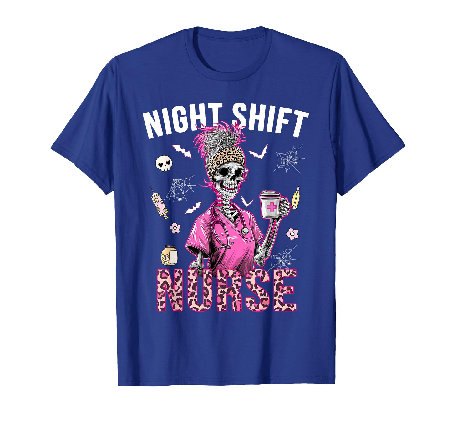 Nurse RN ICU Night Shift Skeleton T-Shirt