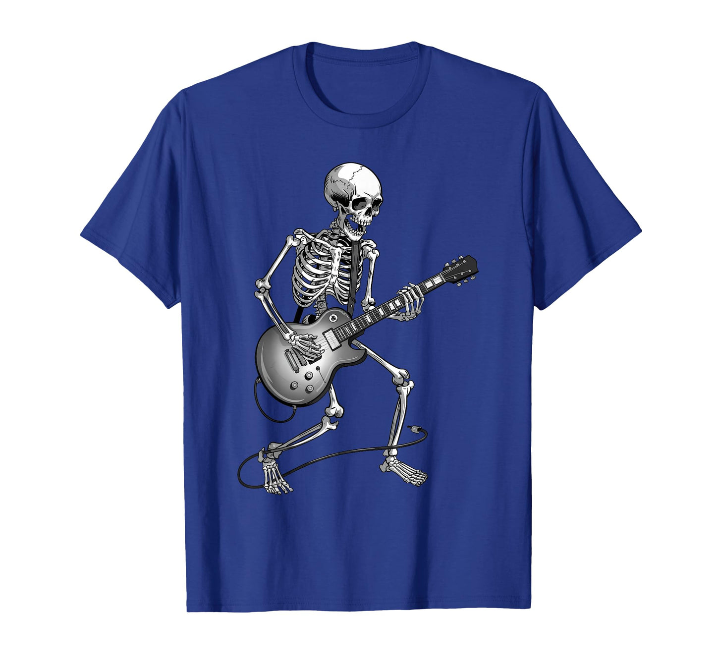 Kids Halloween Rocker Skeleton Playing Electric Guitar Music T-Shirt
