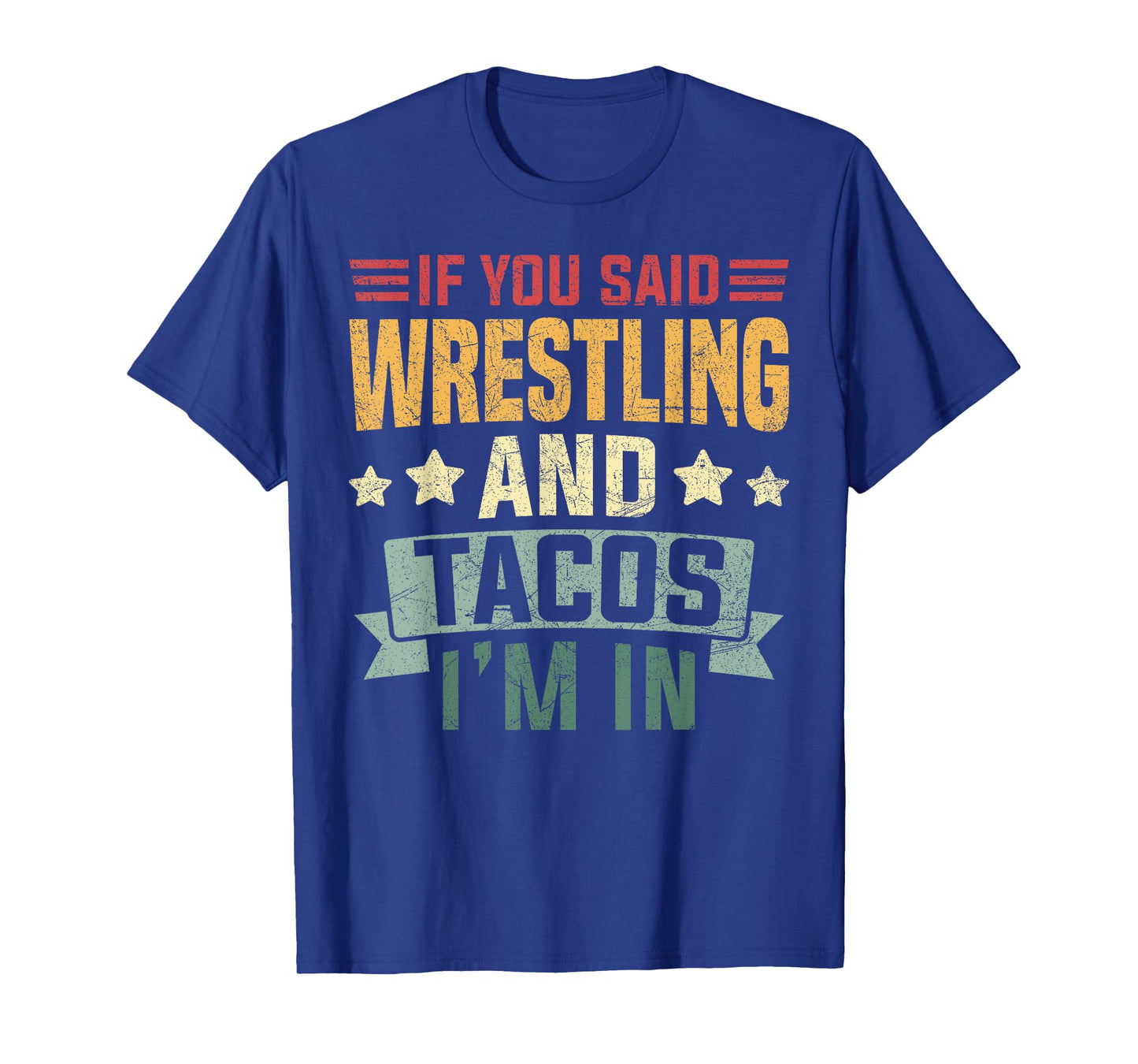Vintage Funny Wrestling And Tacos Coach Men Boys T-Shirt