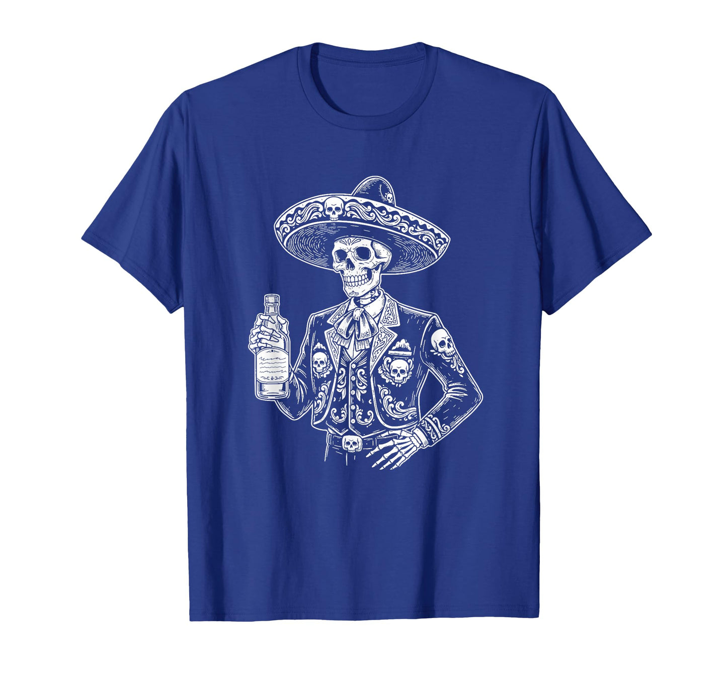 Vintage Skeleton Tequila Mexico Day of The Dead Mexican T-Shirt