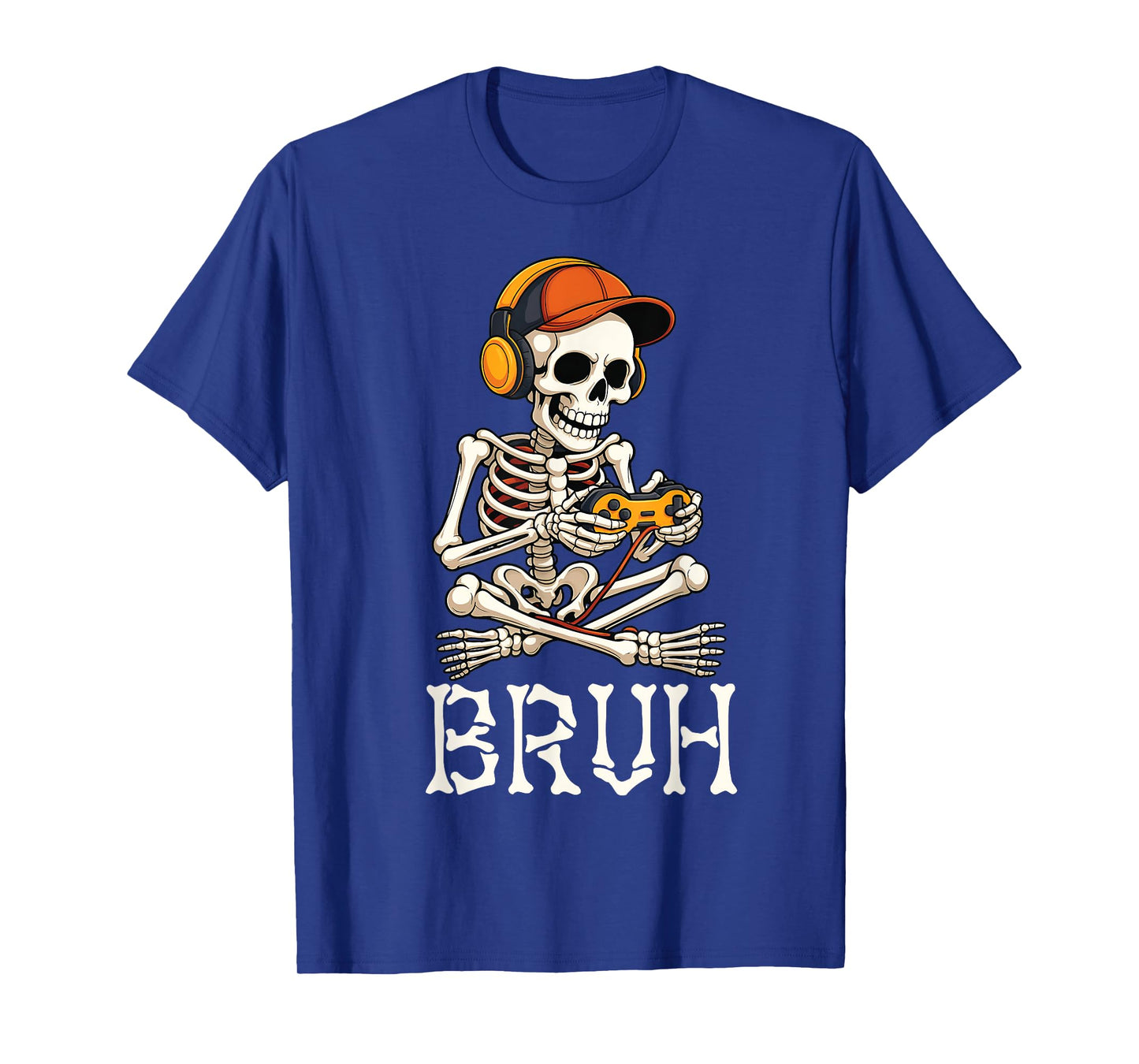 Bruh Skeleton Halloween Costume Game Gaming Boys Kids Mens T-Shirt