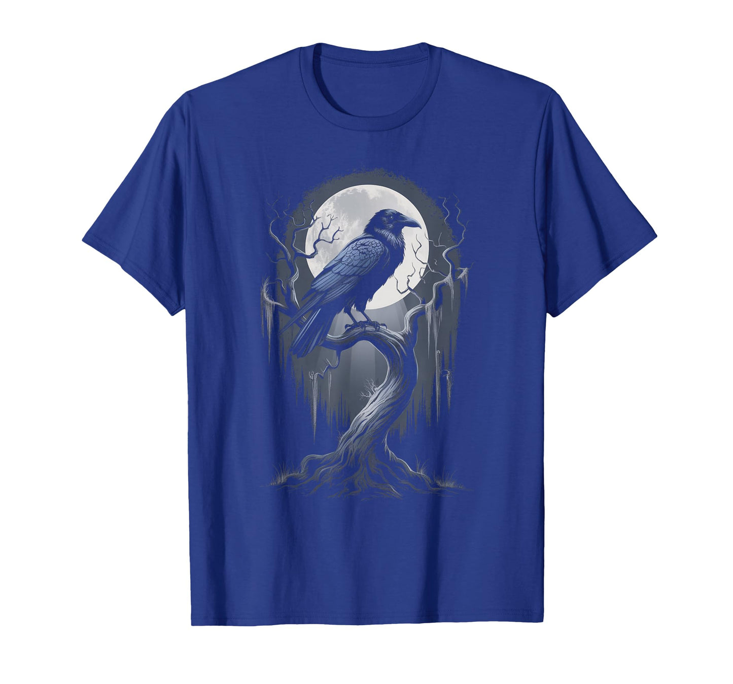 Black Crow Raven Bird Moon Forest T-Shirt