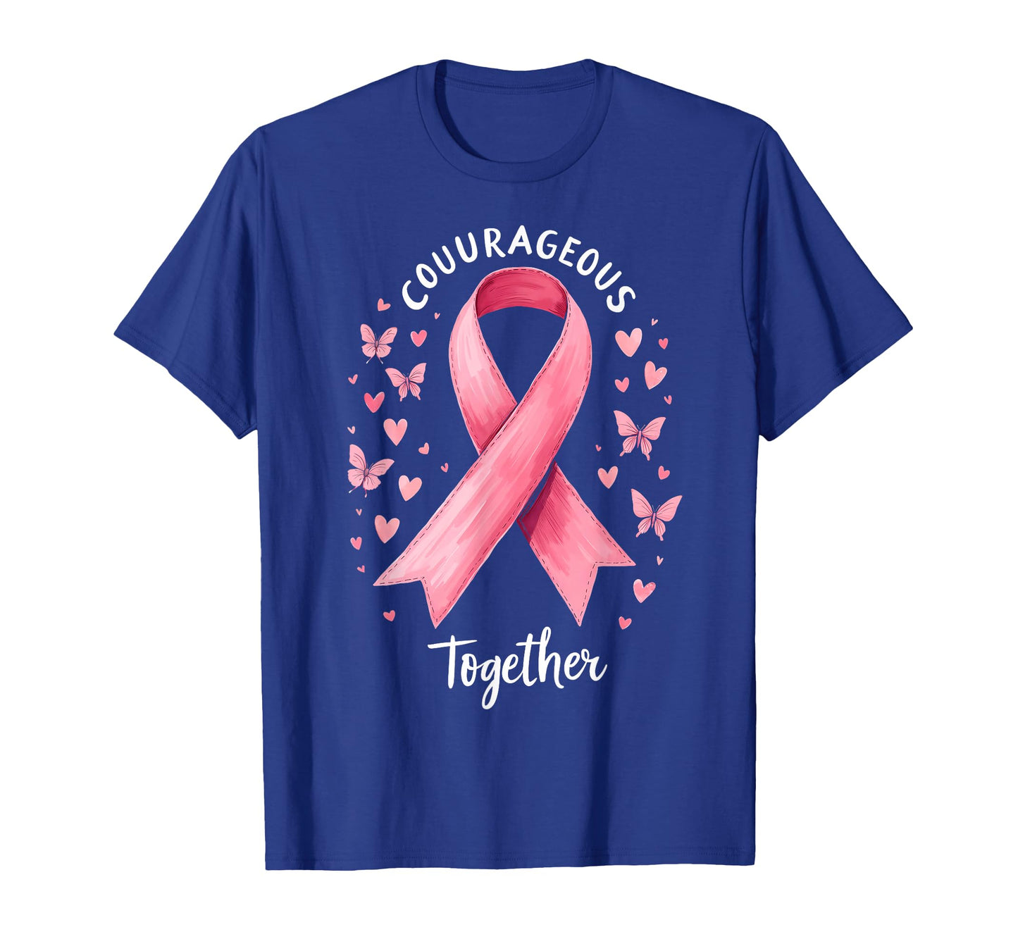 Cancer Awareness Pink Ribbon Courageous Together T-Shirt