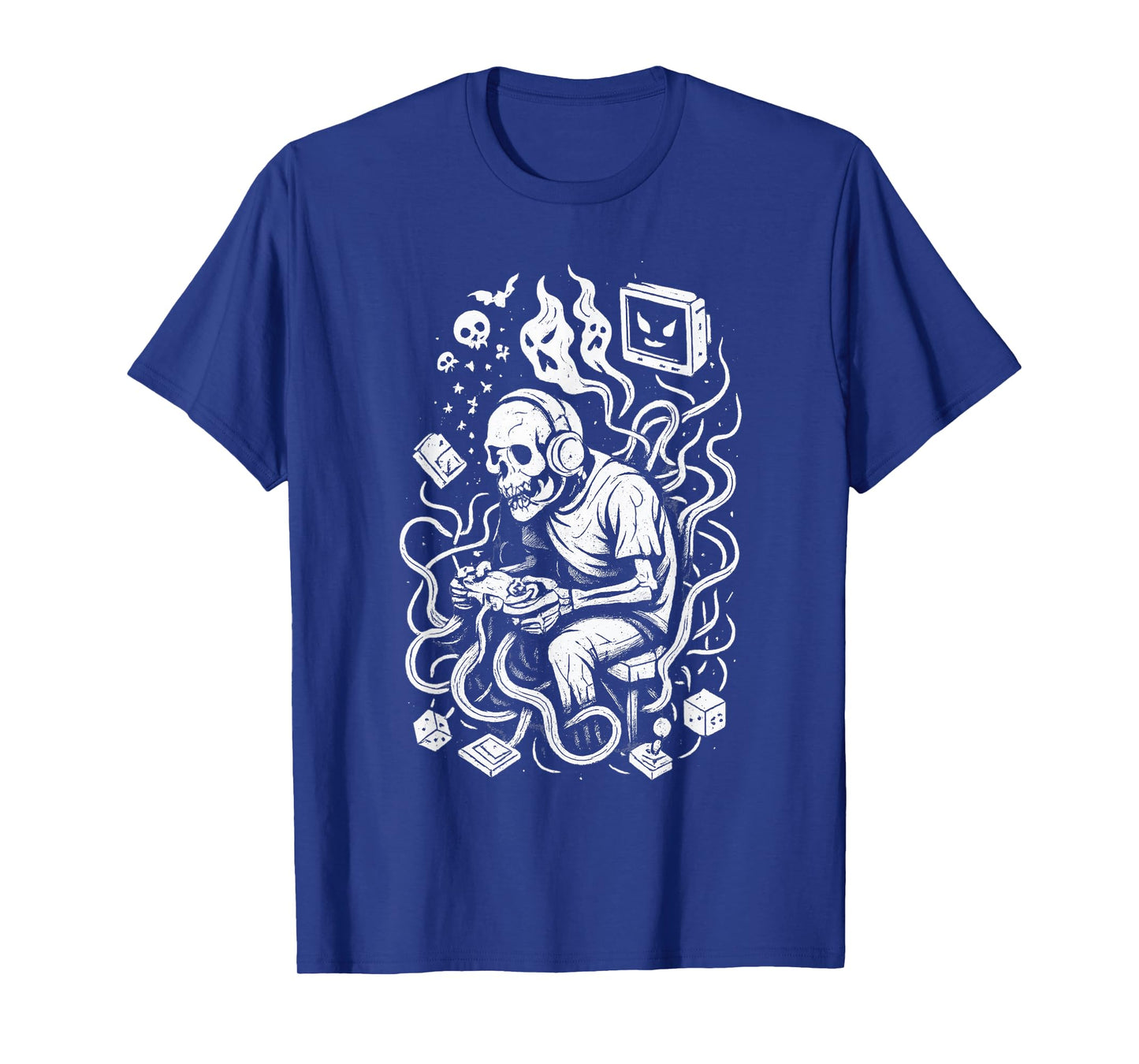 Skeleton Gamer Halloween Creepy Video Game for Men Kids Teen T-Shirt