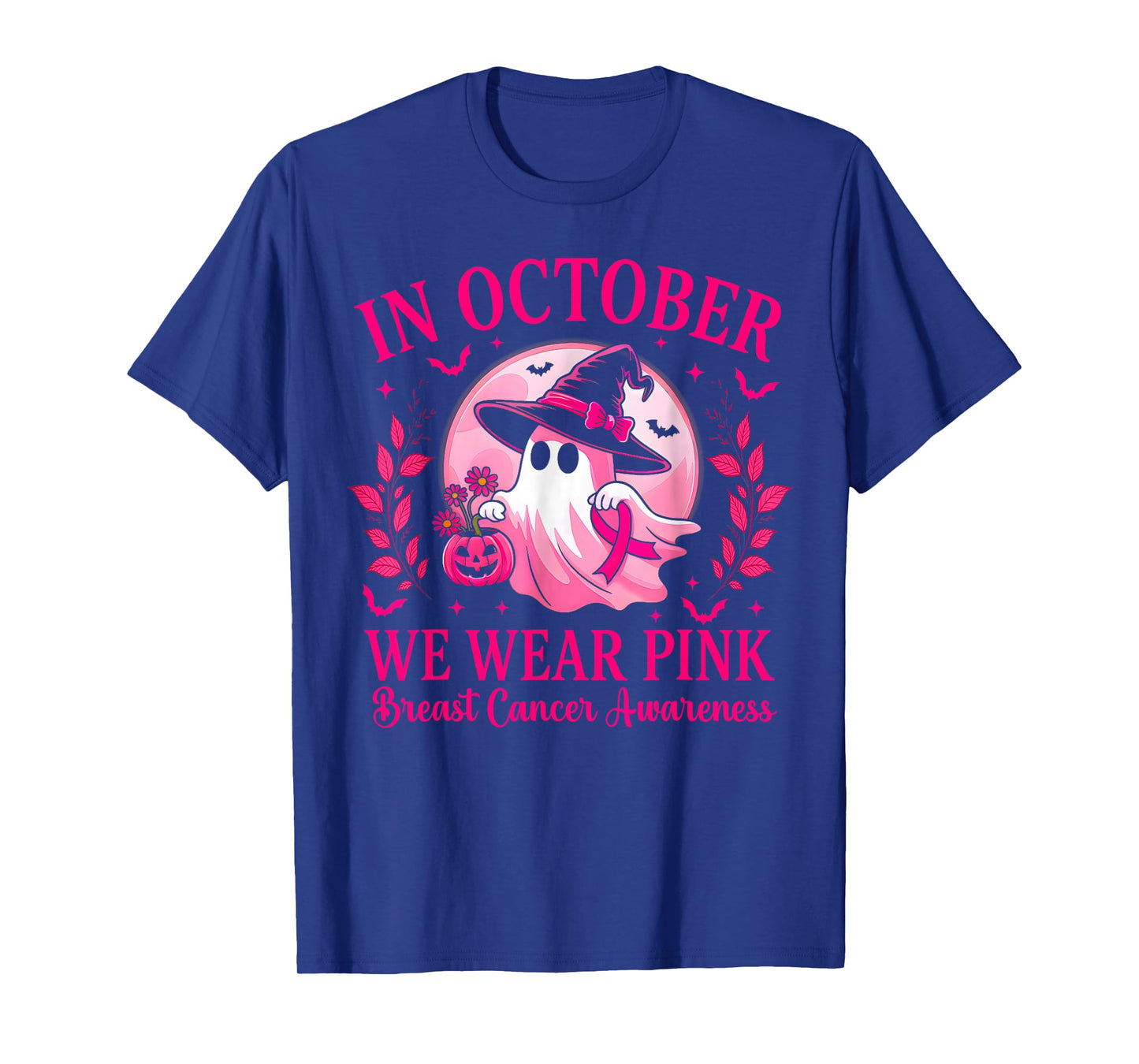 Breast Cancer Women Halloween in October We Wear Pink T-Shirt